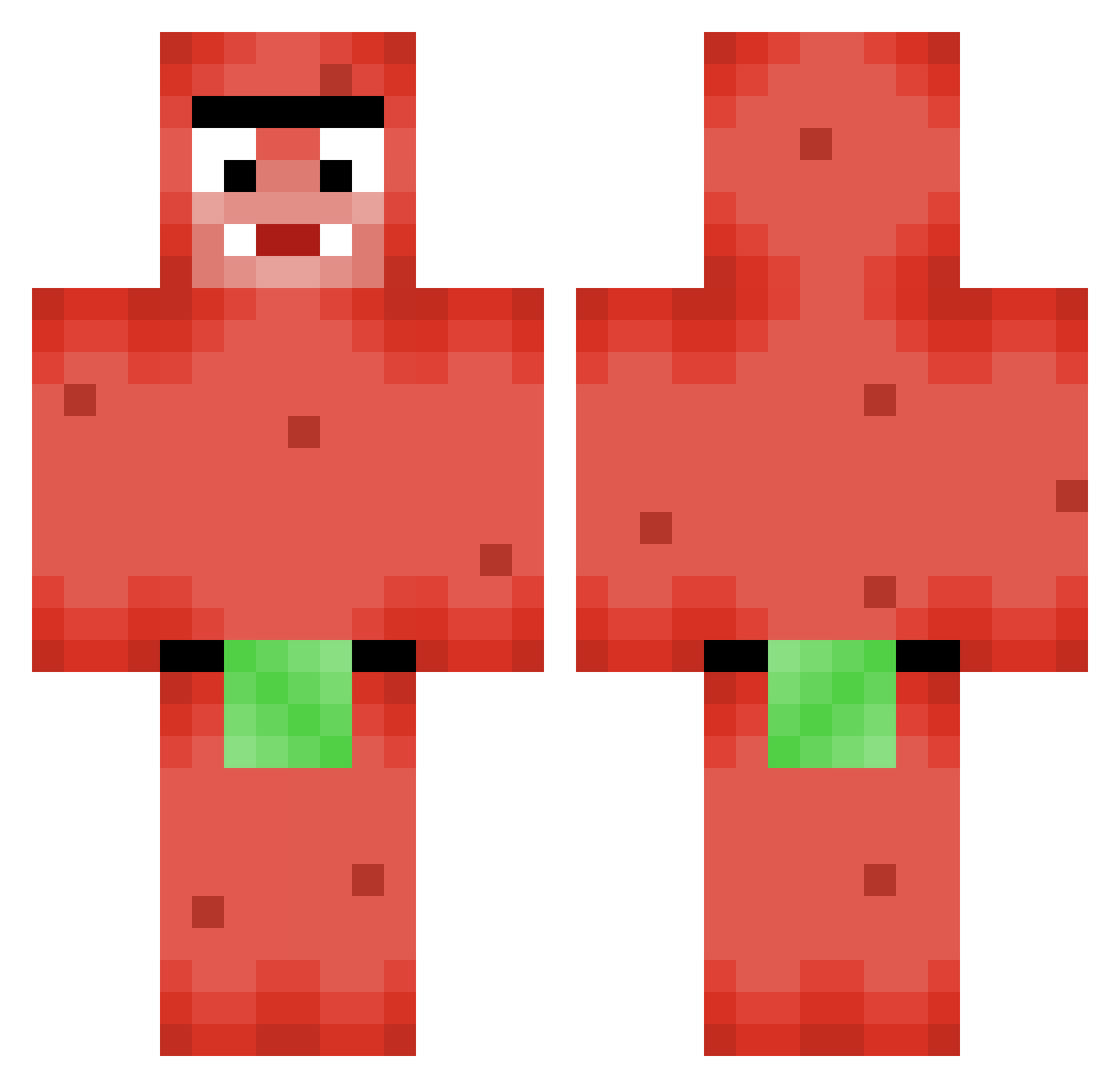 uza Minecraft skin, front and back view