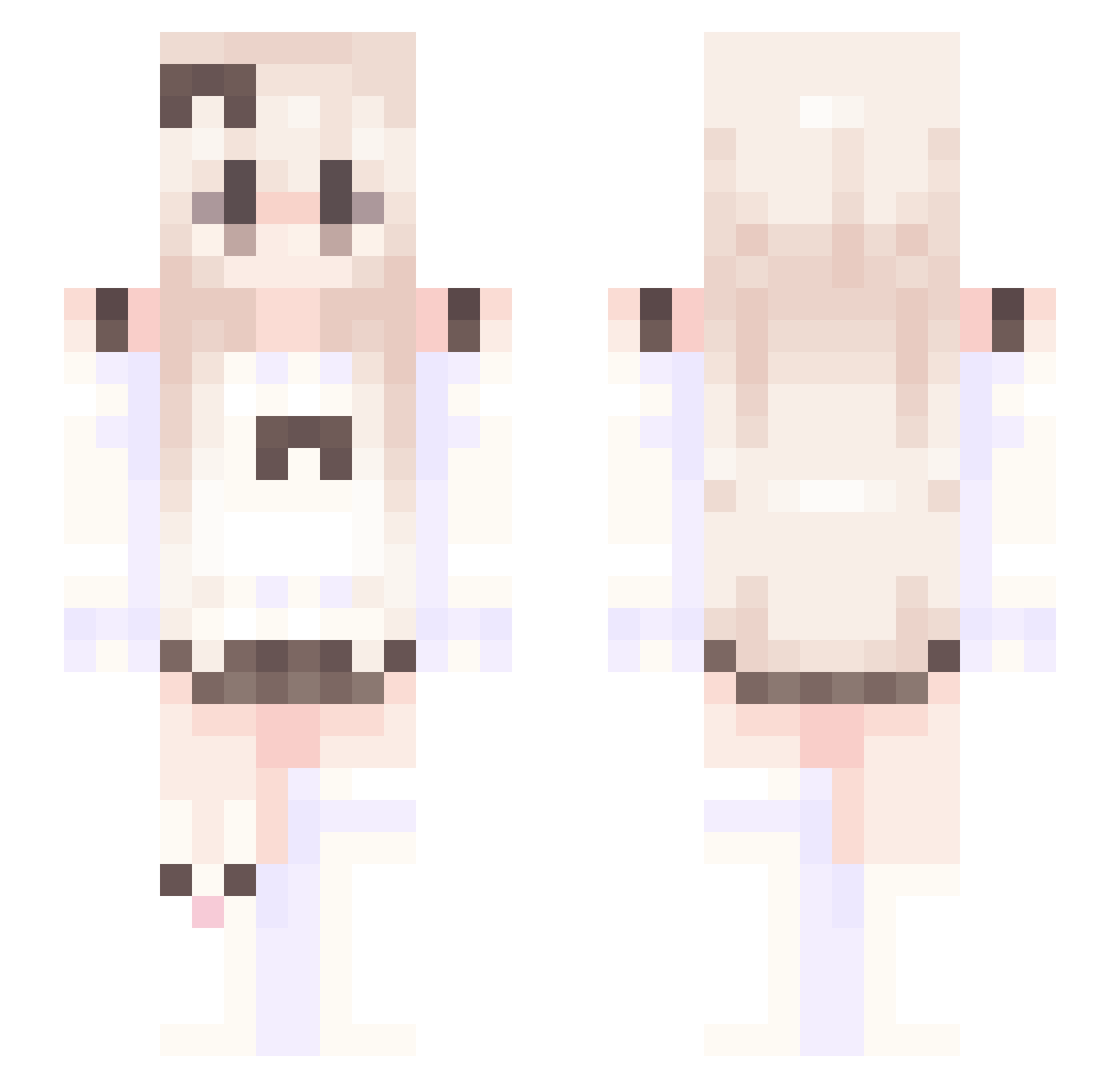 ohlise Minecraft skin, front and back view