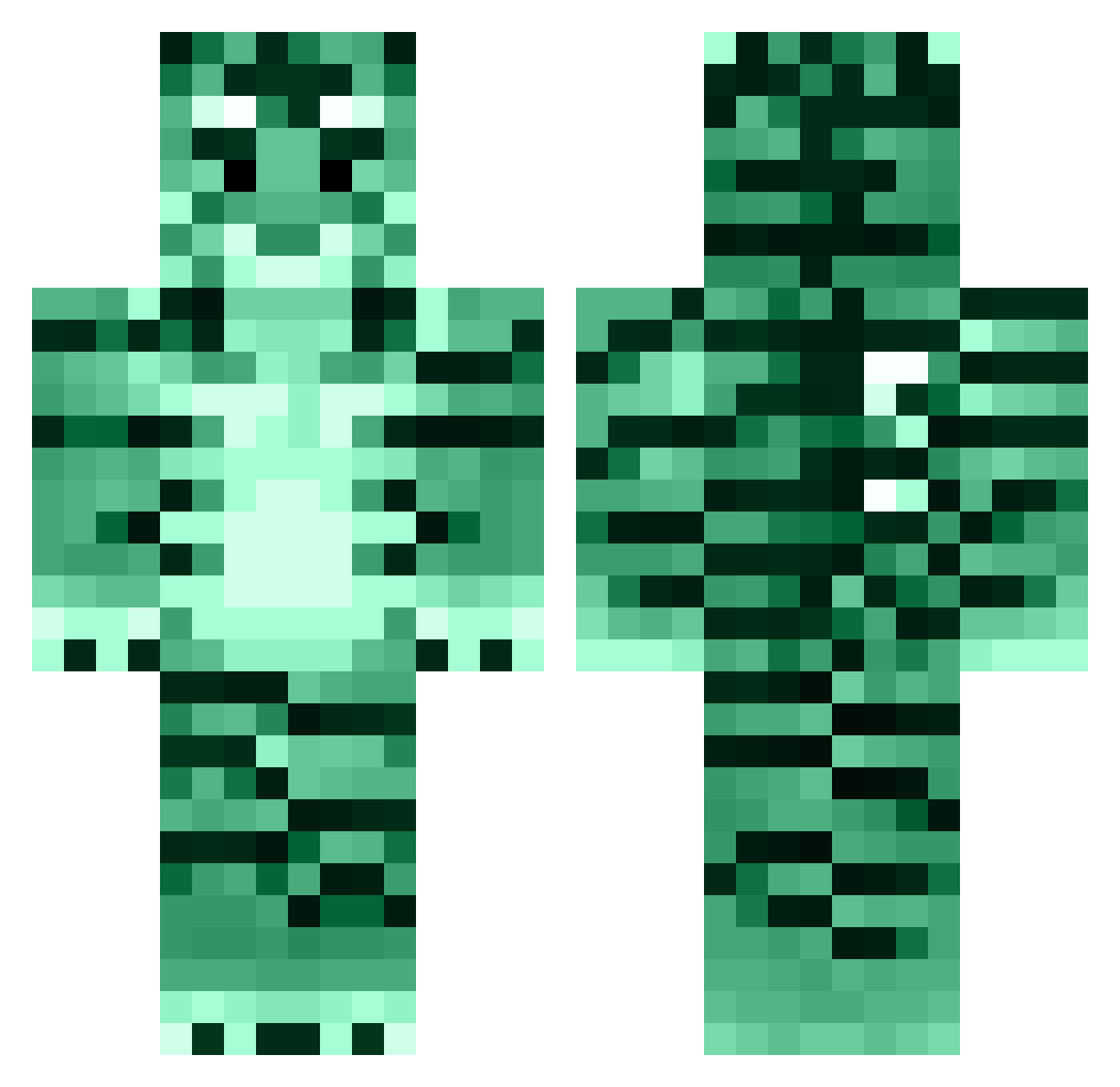 StickyCub Minecraft skin, front and back view