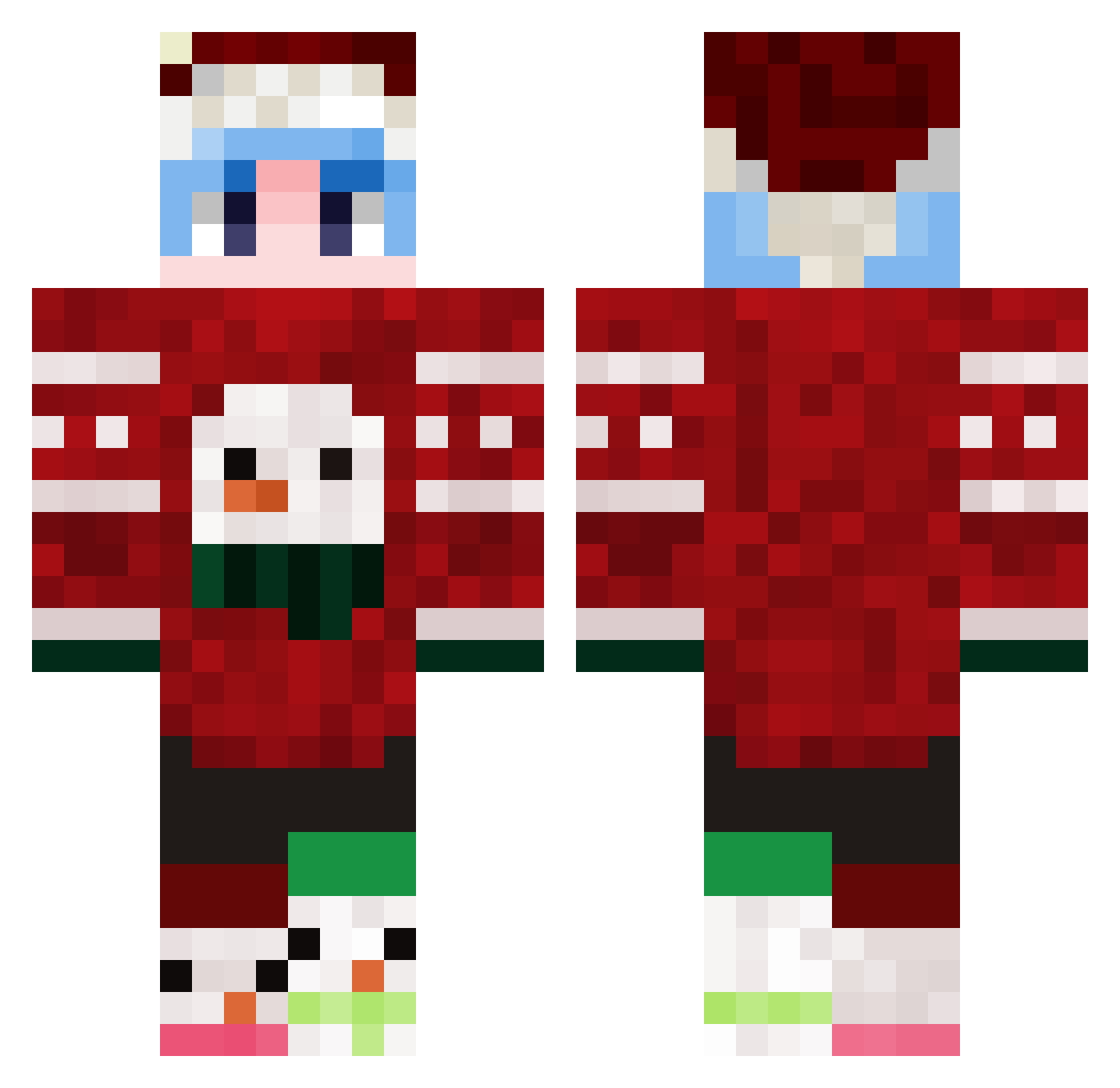 Claw_986 Minecraft skin, front and back view