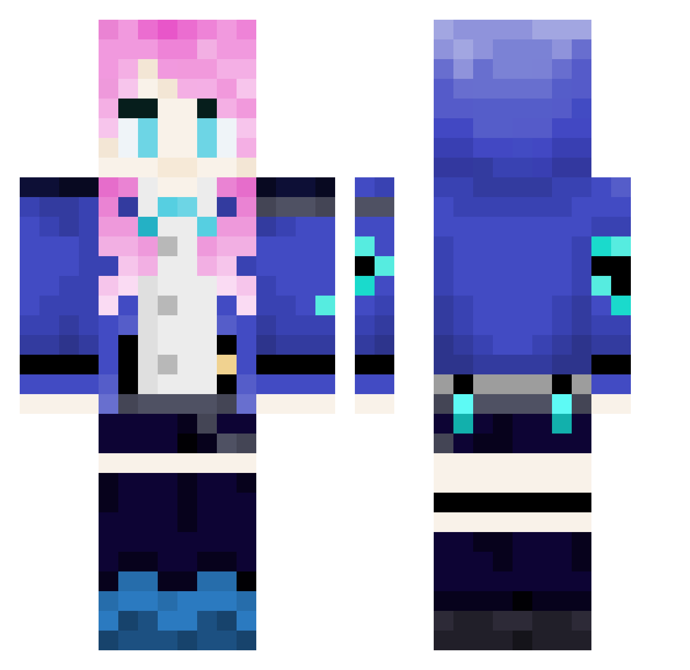 Spectral_Strix Minecraft skin, front and back view