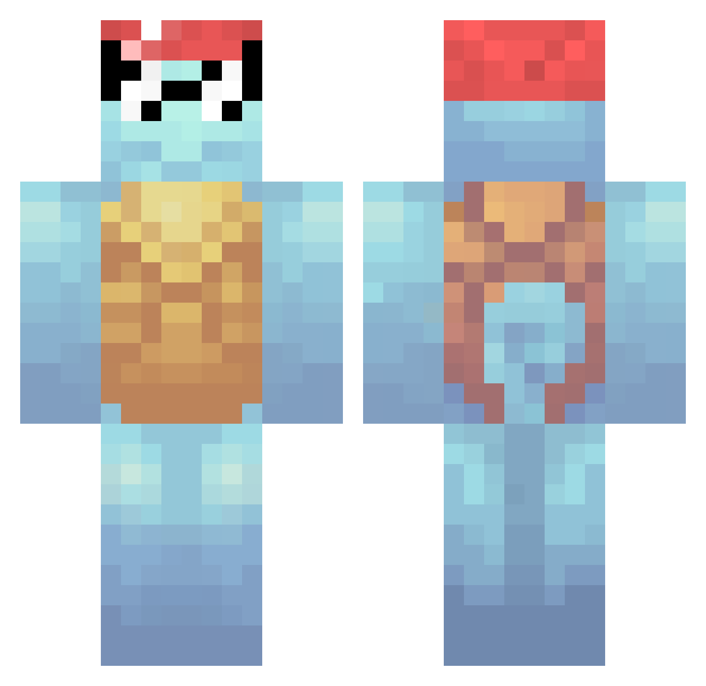Mitchlol Minecraft skin, front and back view