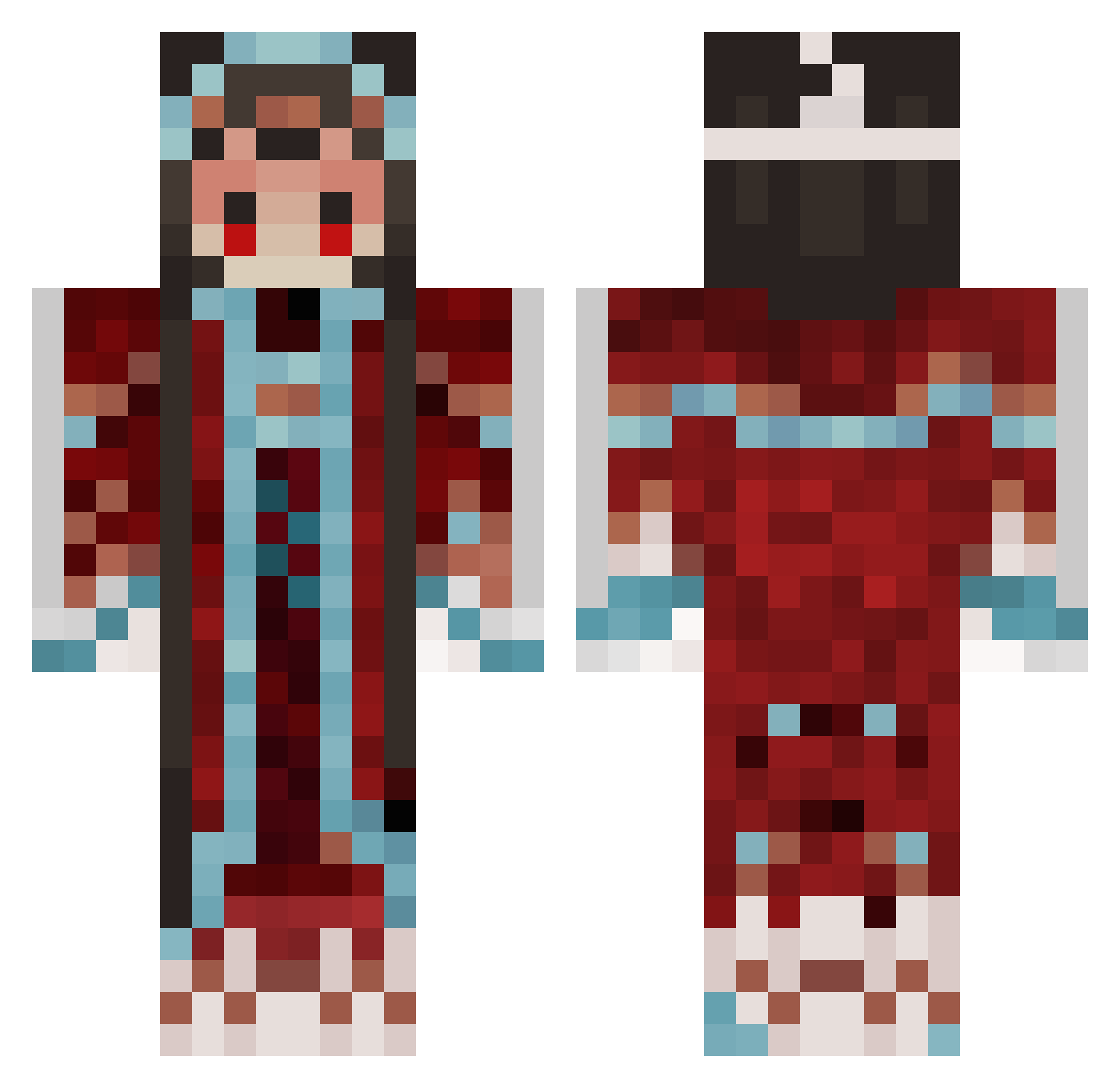 procellae Minecraft skin, front and back view