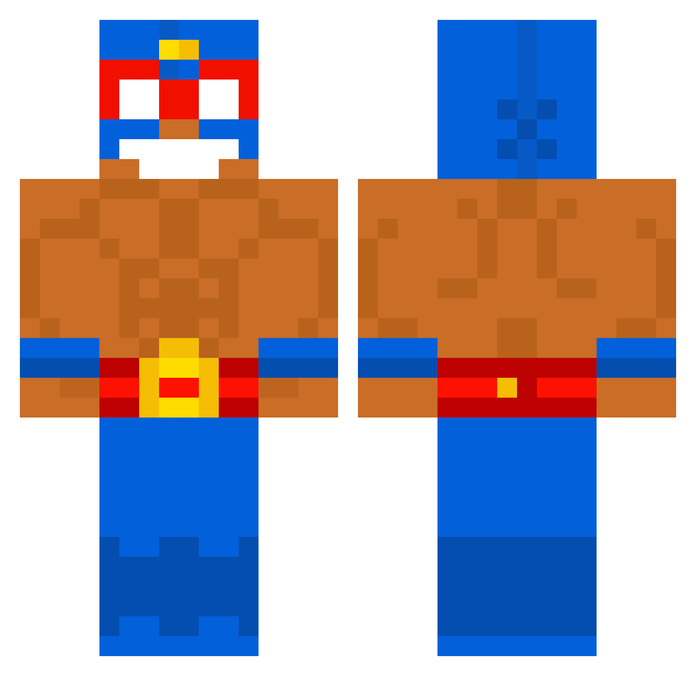 Vazerick Minecraft skin, front and back view