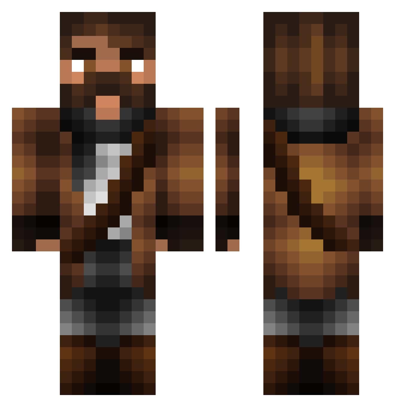 utcasarkitarzan Minecraft skin, front and back view