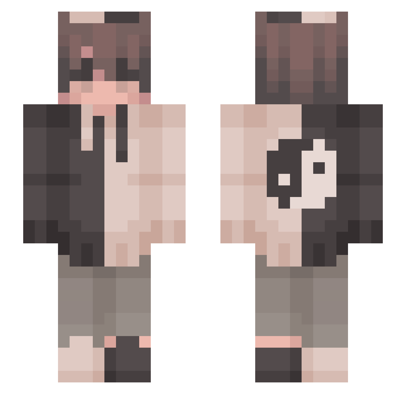 xxMeatlugxx Minecraft skin, front and back view