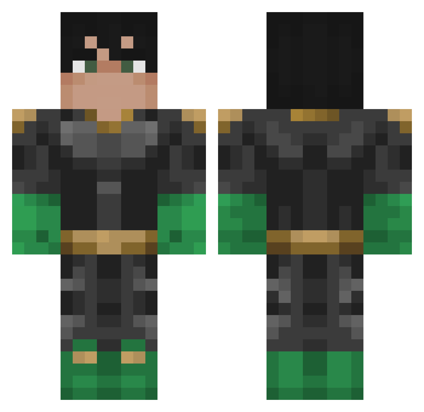 Scarypasta Minecraft skin, front and back view
