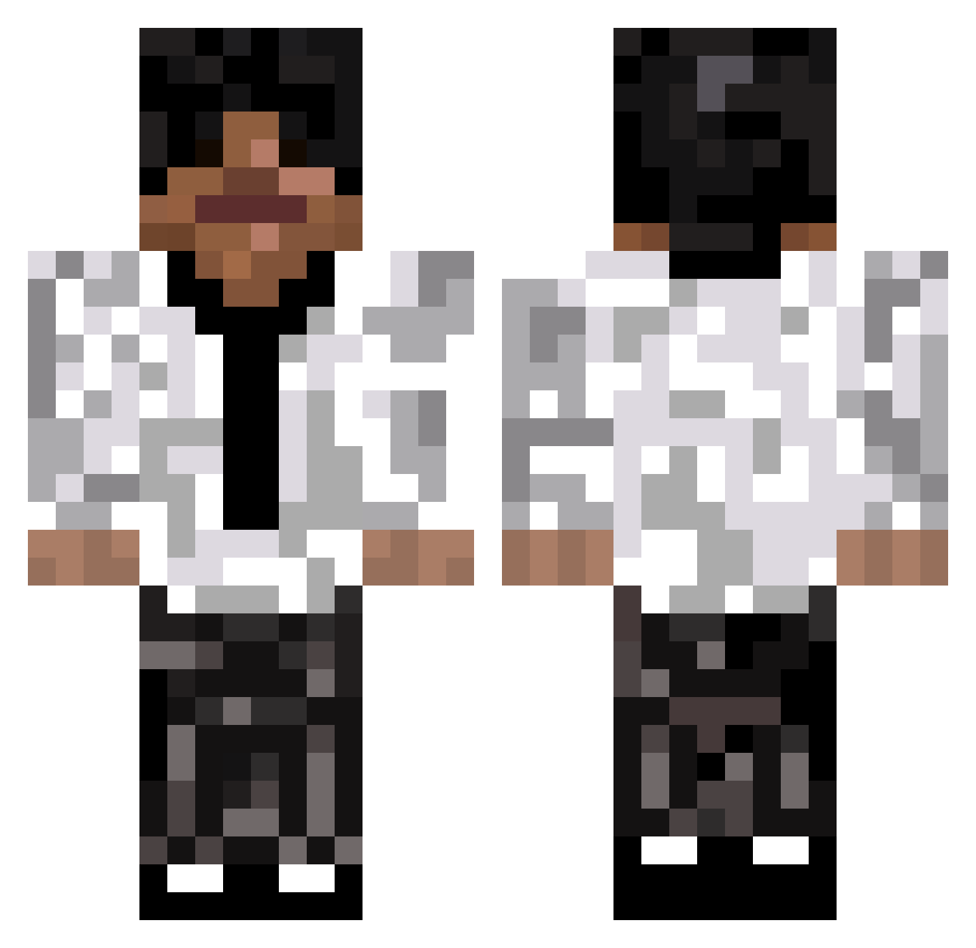 Kevbitca Minecraft skin, front and back view