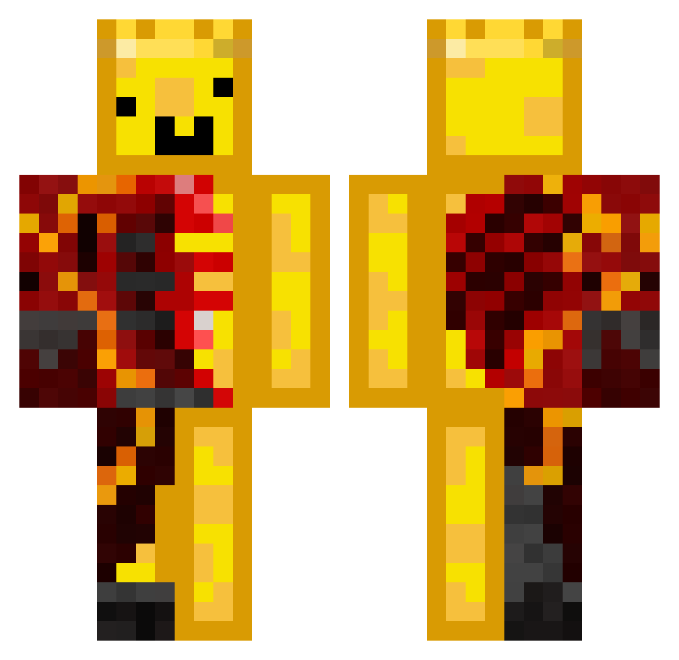 anynamelo Minecraft skin, front and back view