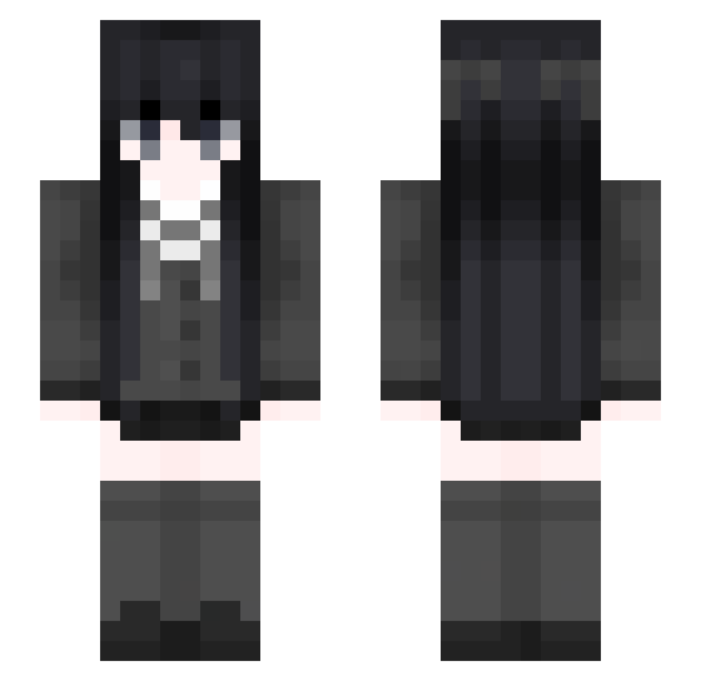 Fawnia Minecraft skin, front and back view
