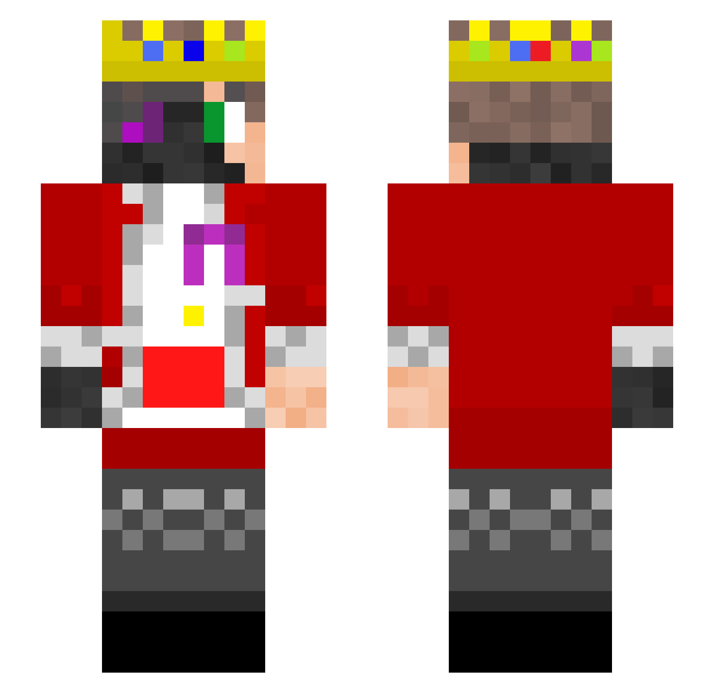 ReqStudios Minecraft skin, front and back view
