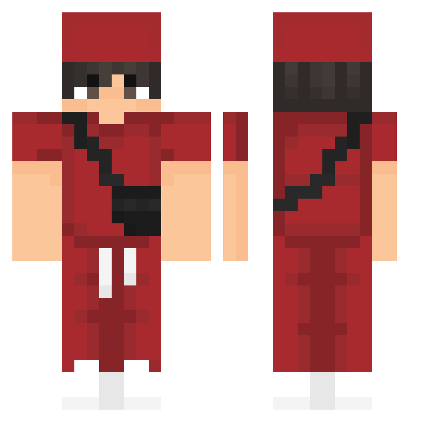 Riftss Minecraft skin, front and back view