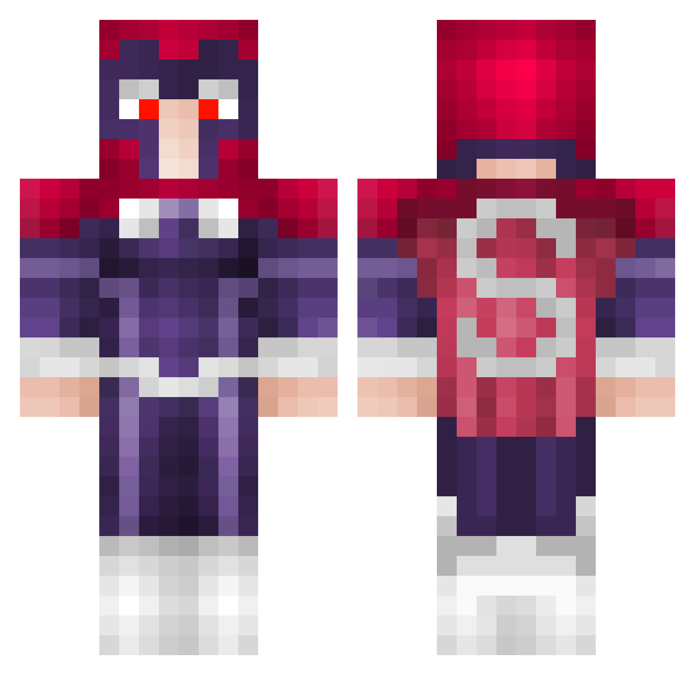 TheMagneee Minecraft skin, front and back view