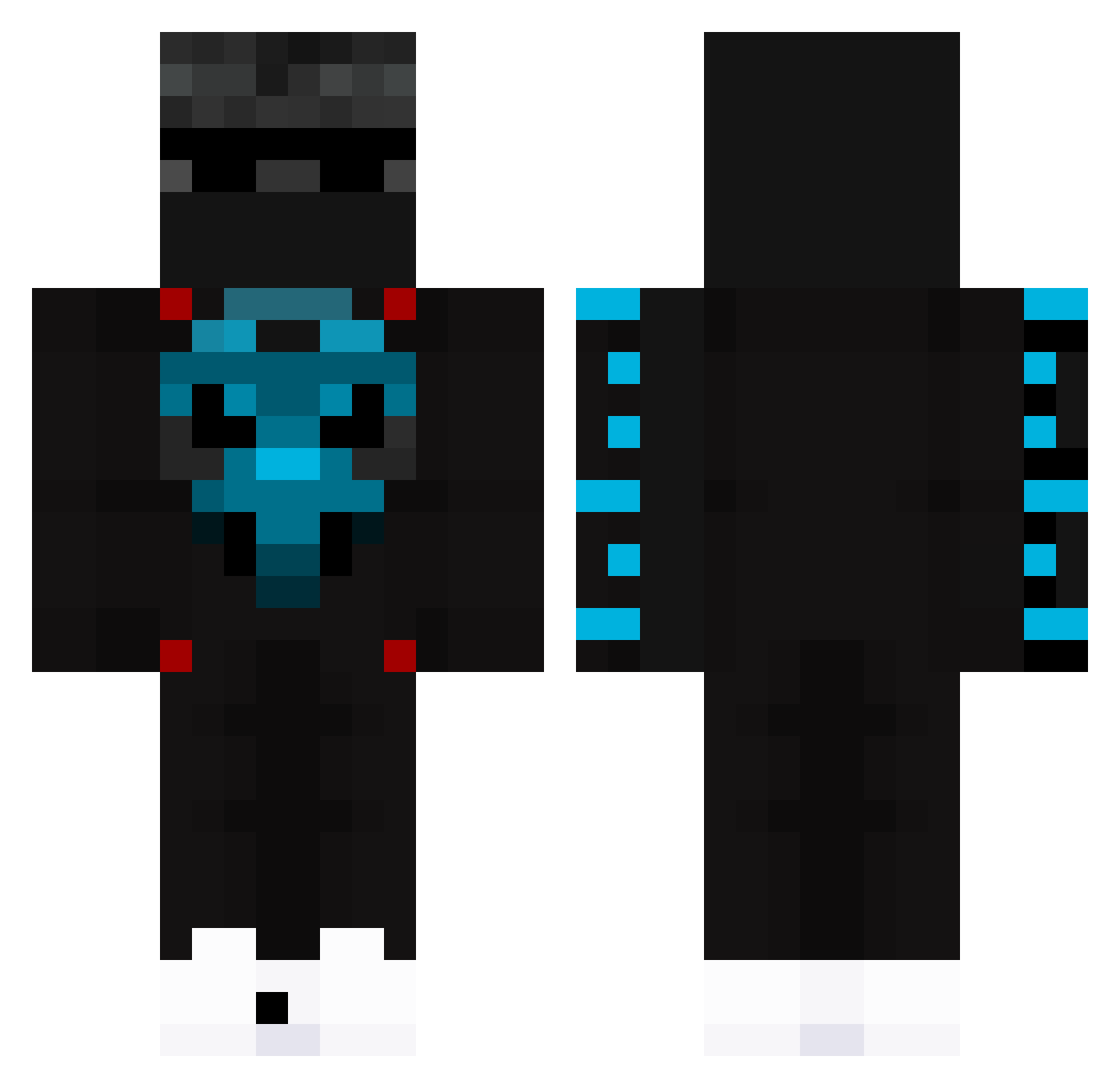 Vulxe123 Minecraft skin, front and back view