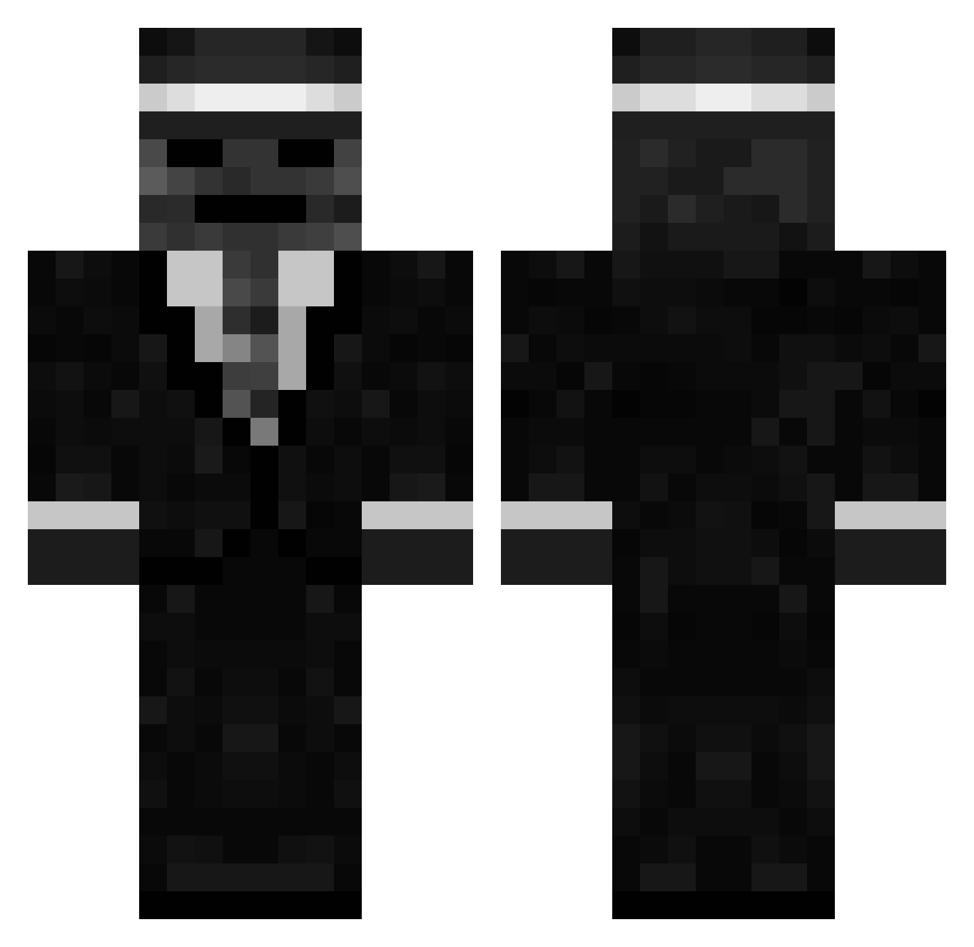 YzBeK228 Minecraft skin, front and back view