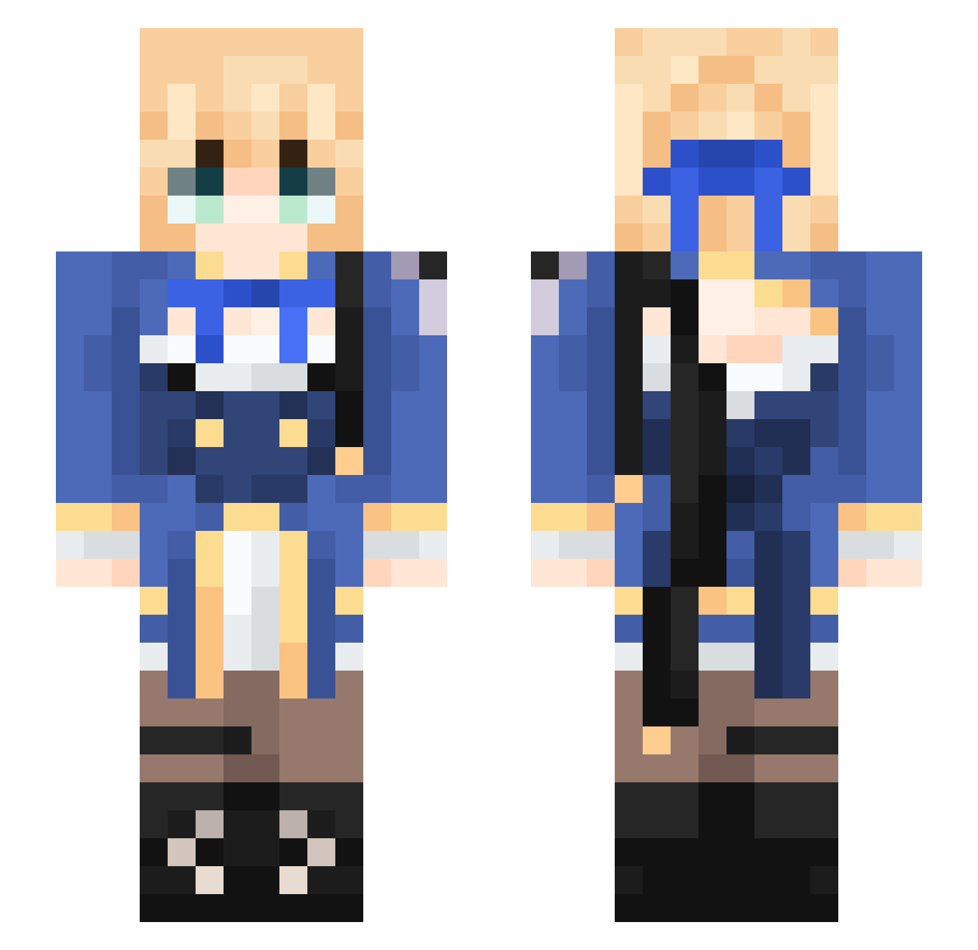 Refractor Minecraft skin, front and back view