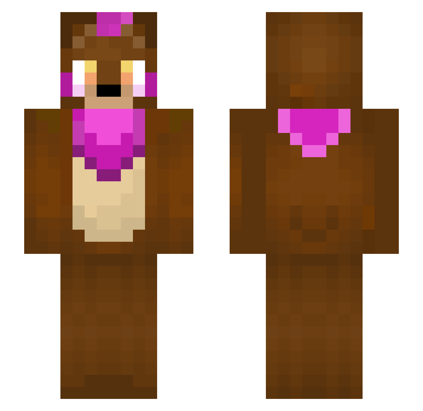 Populus Minecraft skin, front and back view
