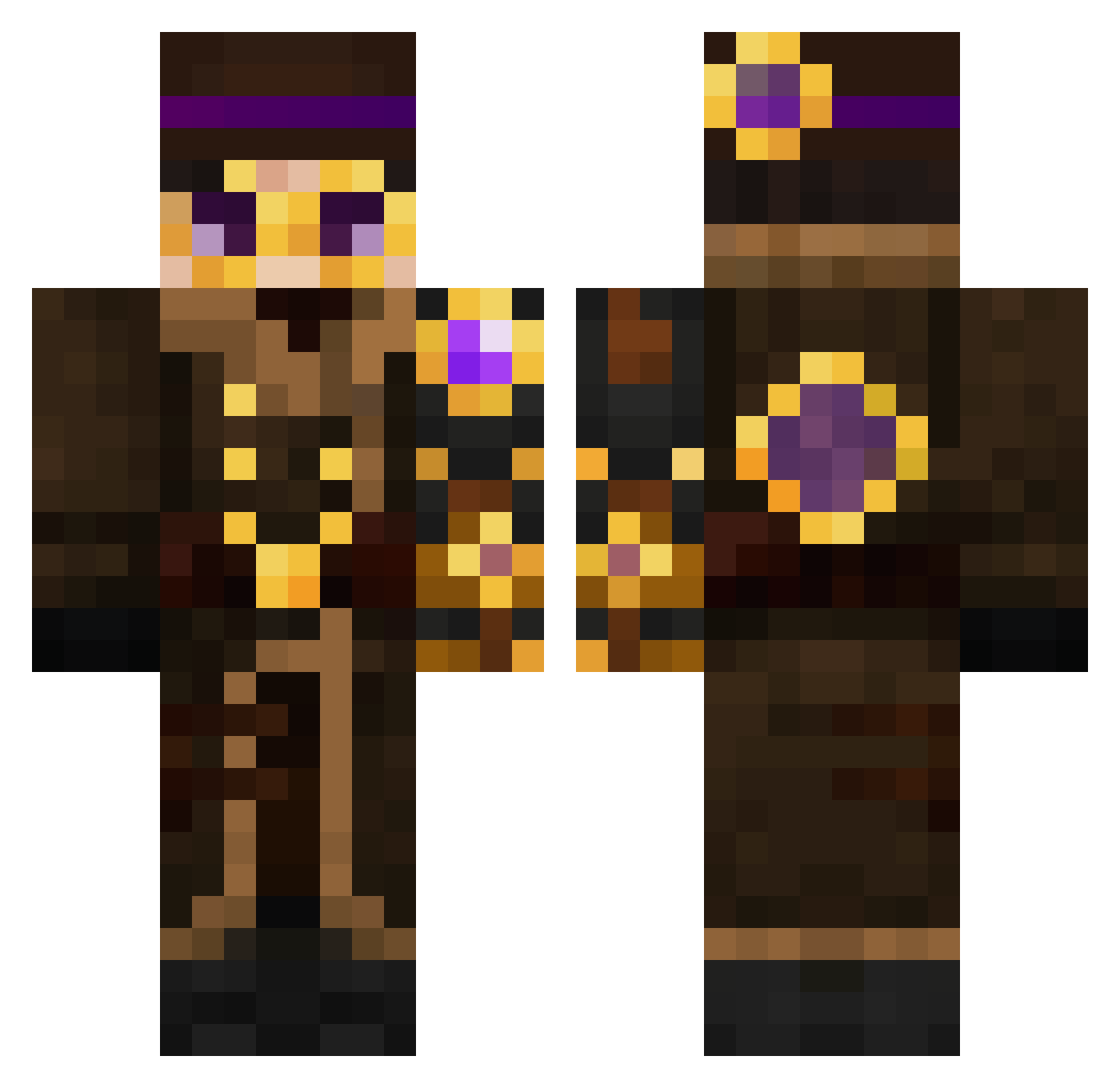 Surxious Minecraft skin, front and back view