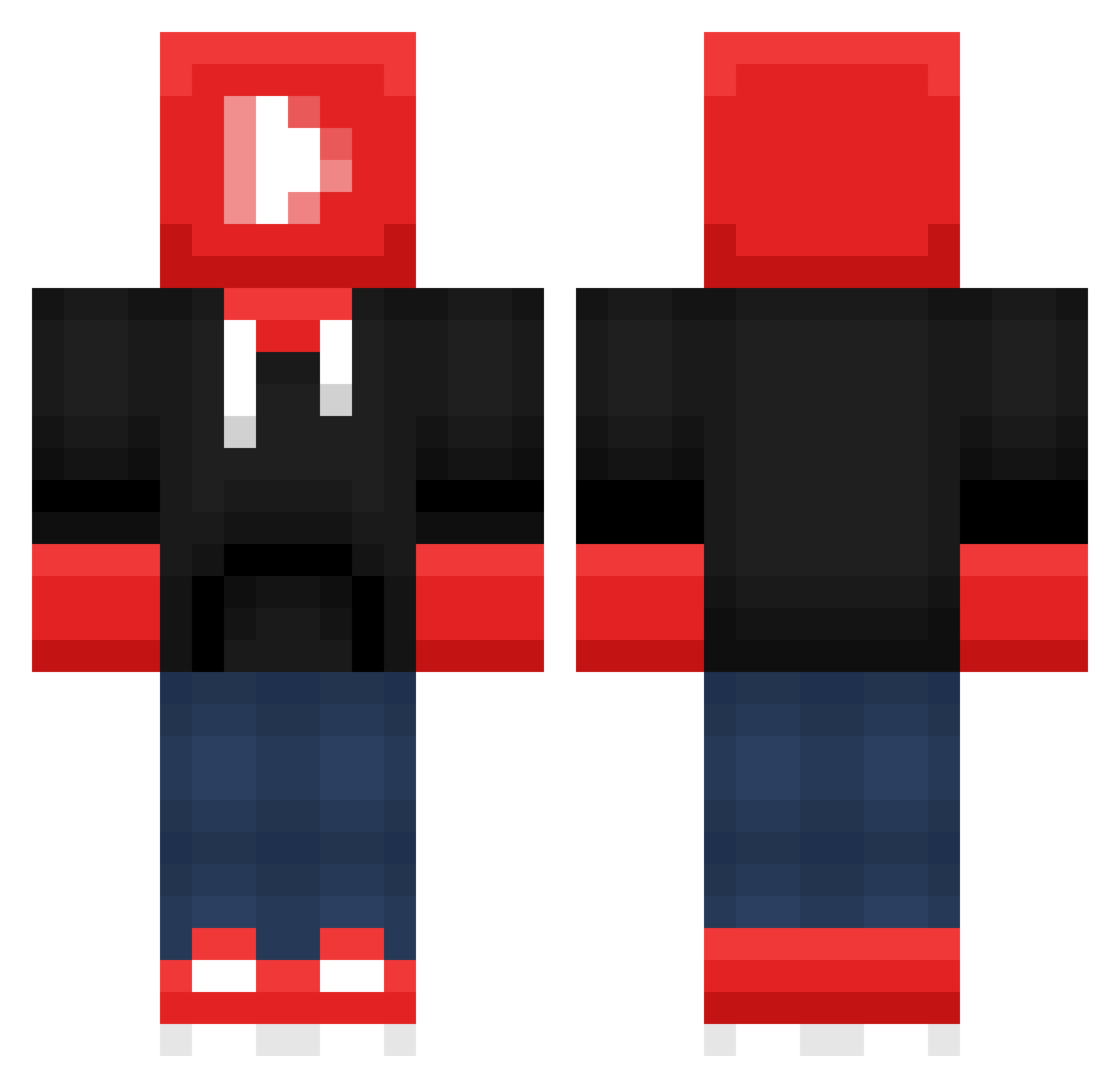 YoutubeStaff Minecraft skin, front and back view