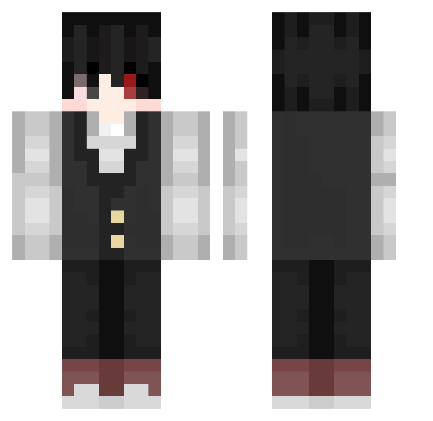 Whereiskhi1 Minecraft skin, front and back view
