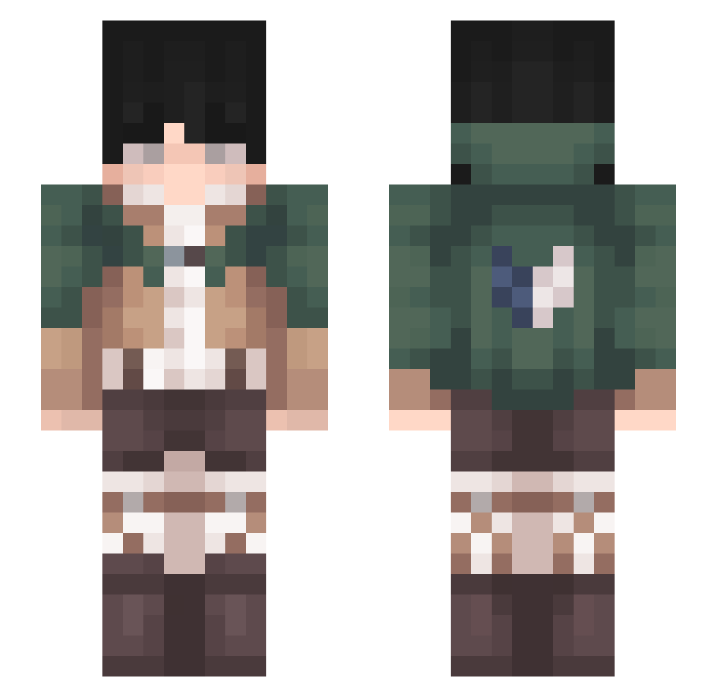 skizzleStew Minecraft skin, front and back view