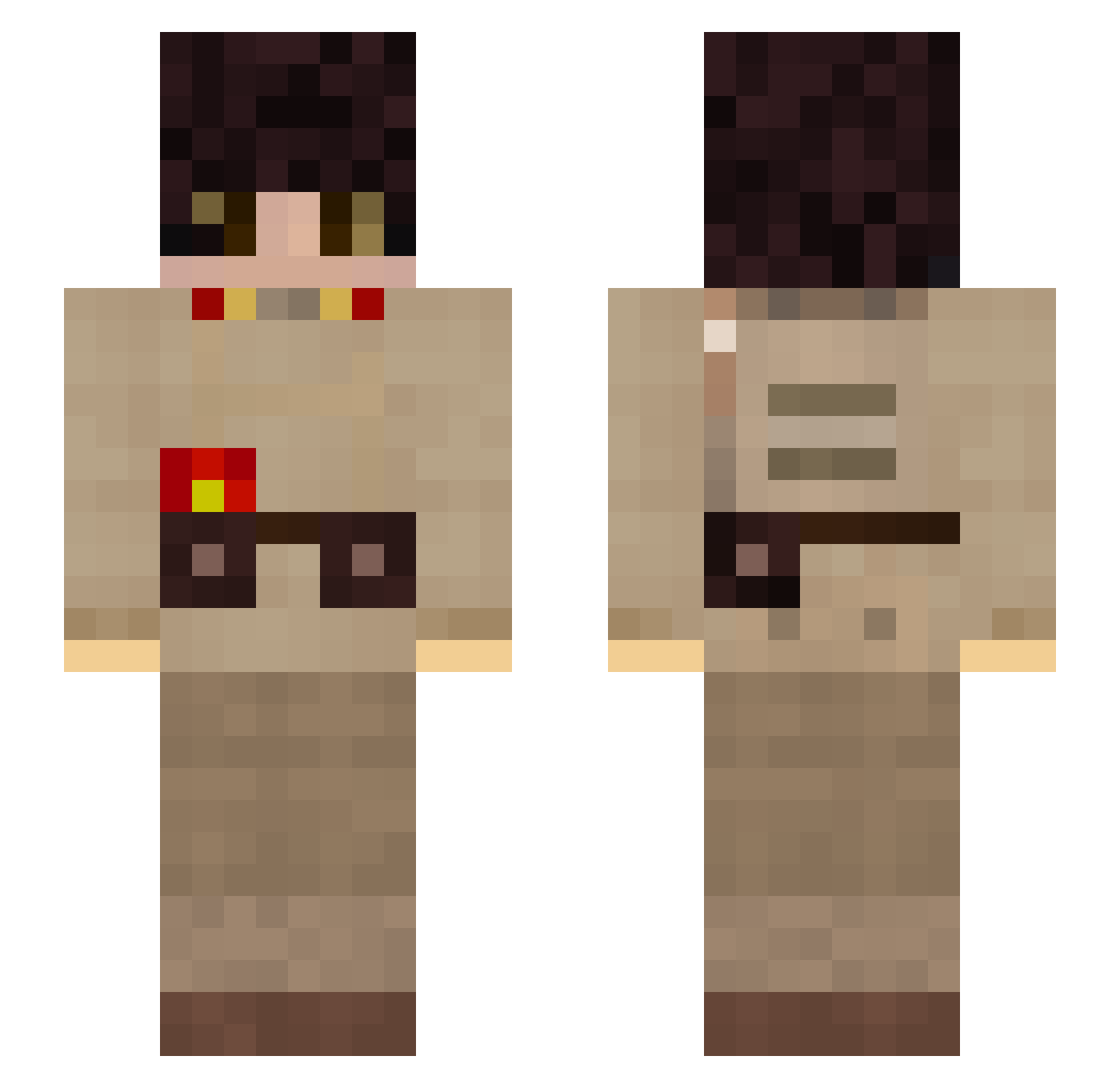Sourwind Minecraft skin, front and back view