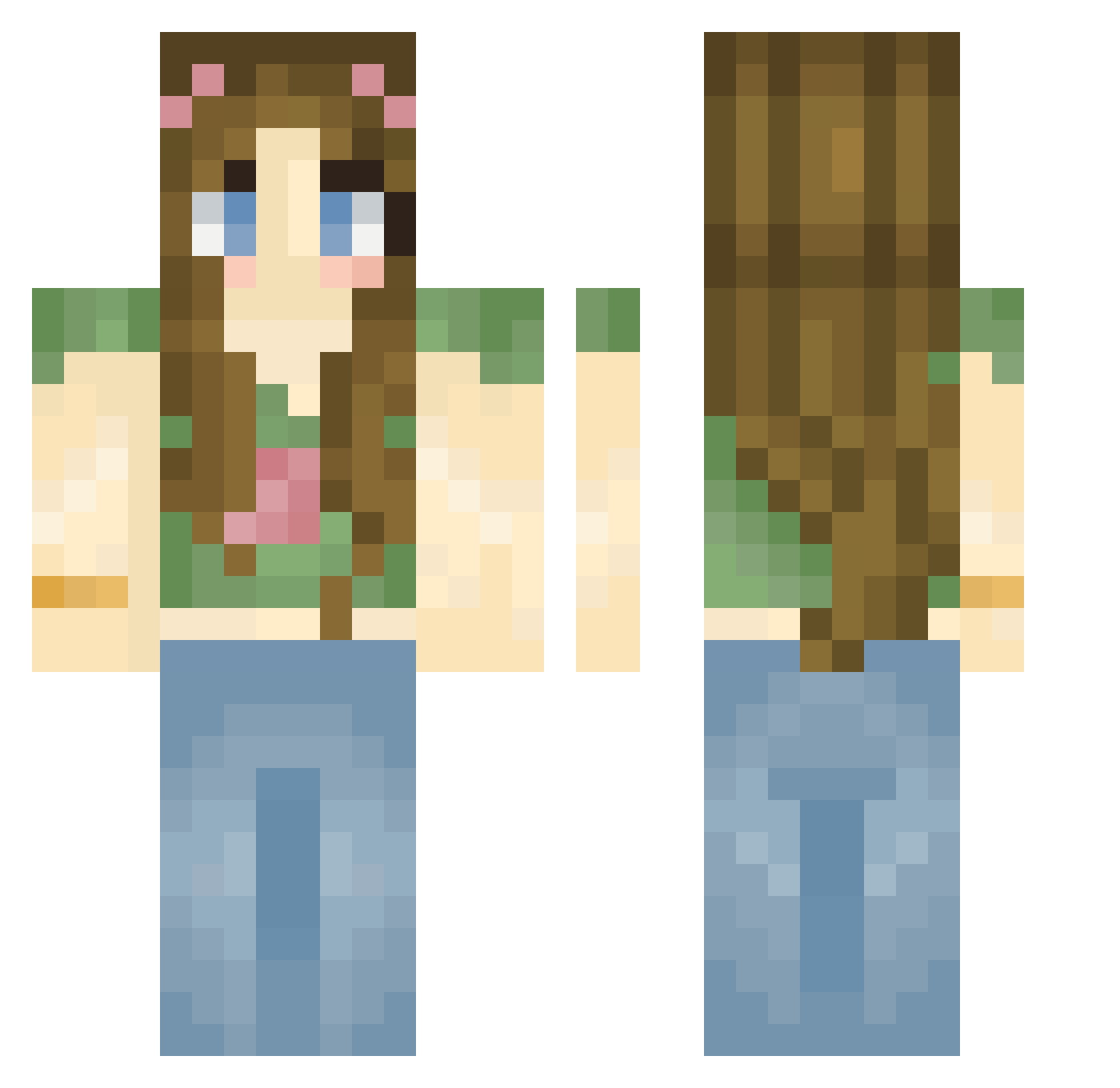 shyalotto Minecraft skin, front and back view