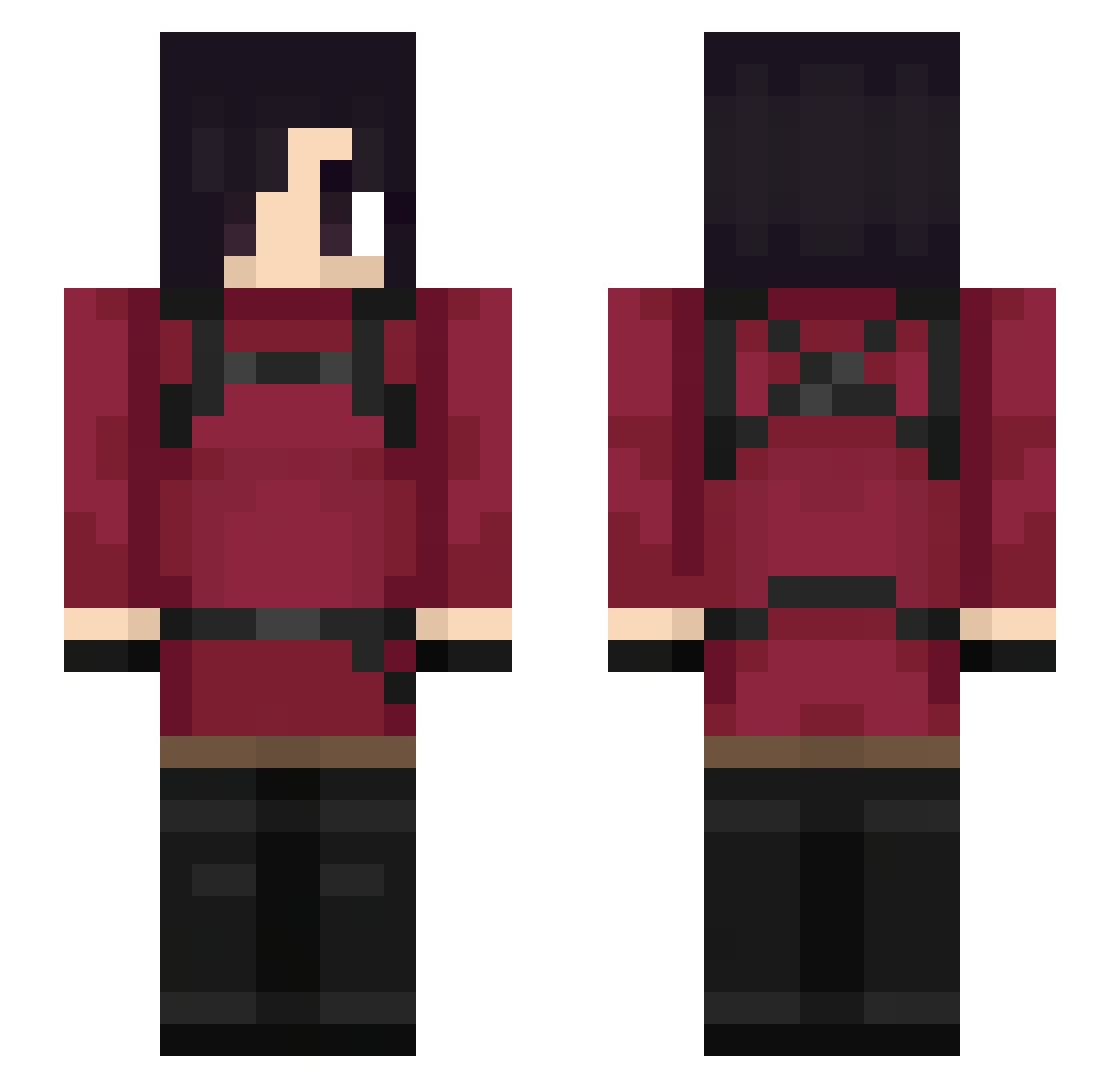 IoSonoAmpa Minecraft skin, front and back view