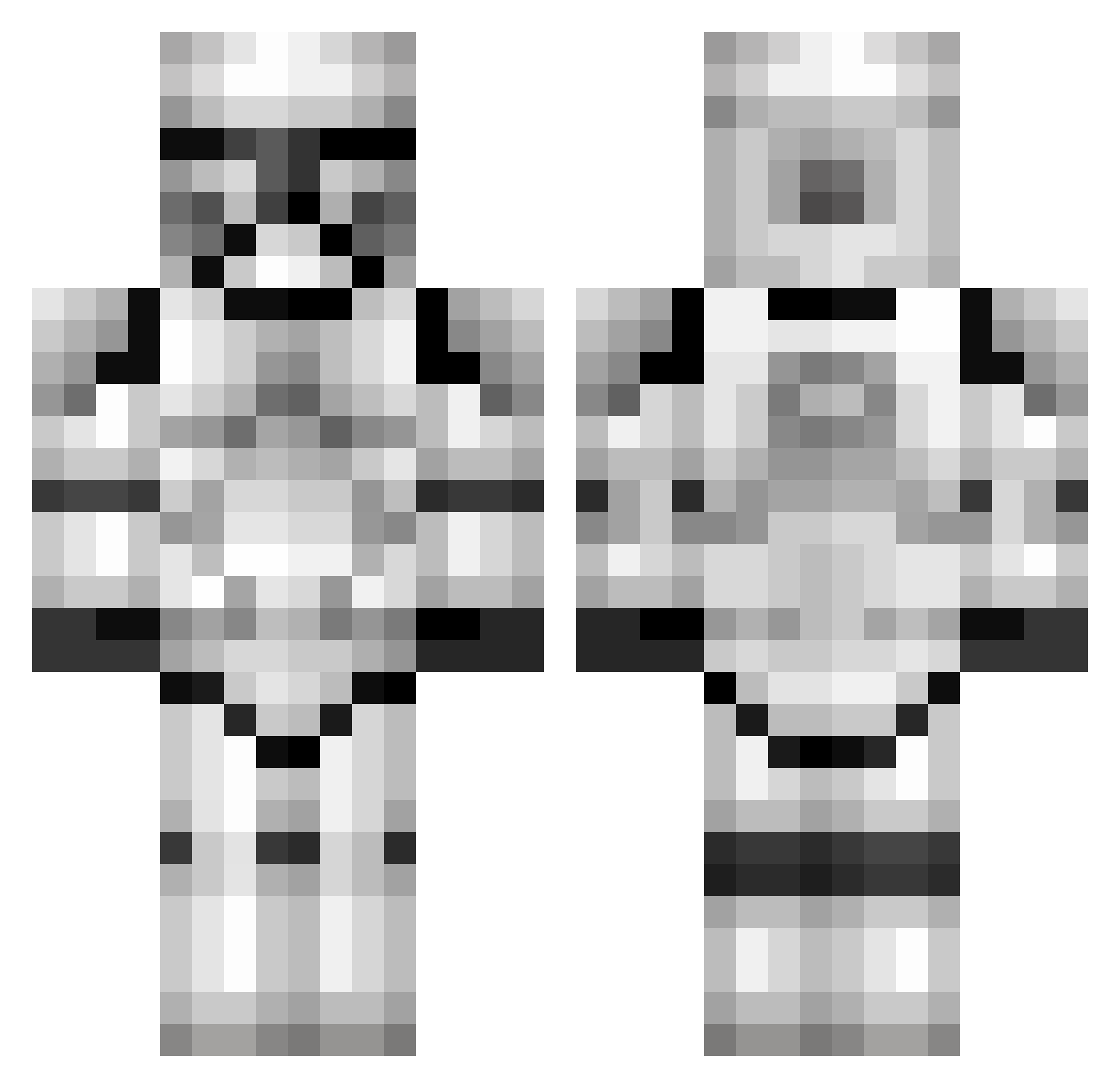 squidbones14 Minecraft skin, front and back view