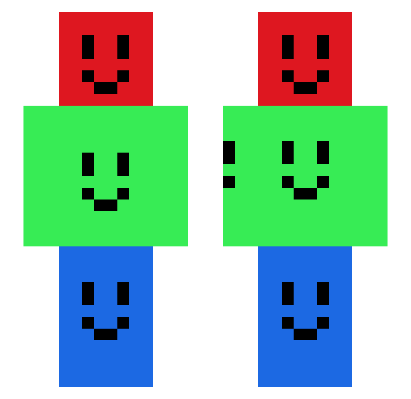 THSH Minecraft skin, front and back view
