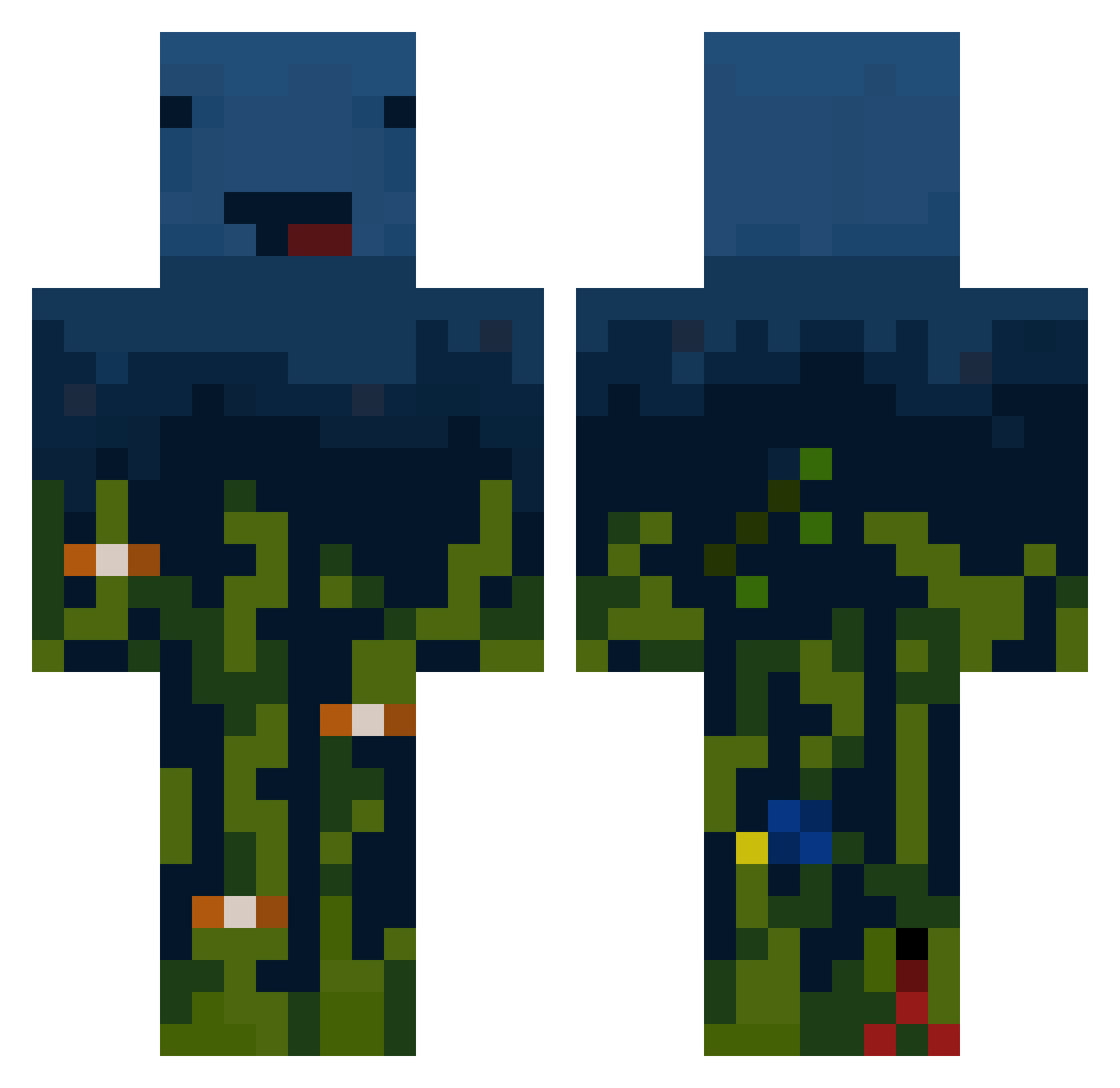 pestofarfalle Minecraft skin, front and back view