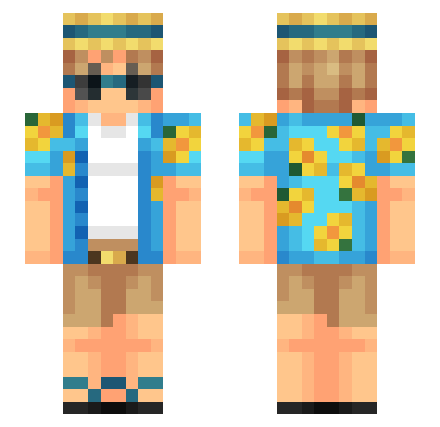 xMikoszYT Minecraft skin, front and back view