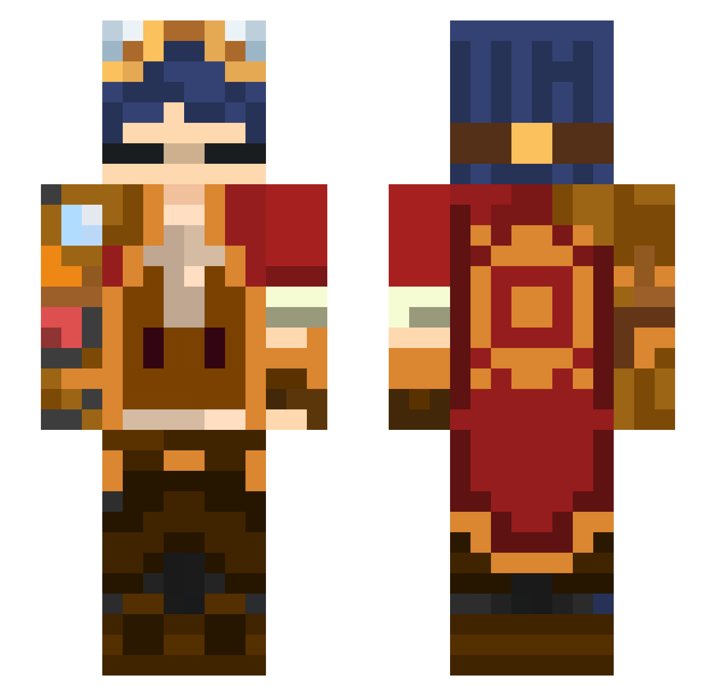 RasaAryjska Minecraft skin, front and back view