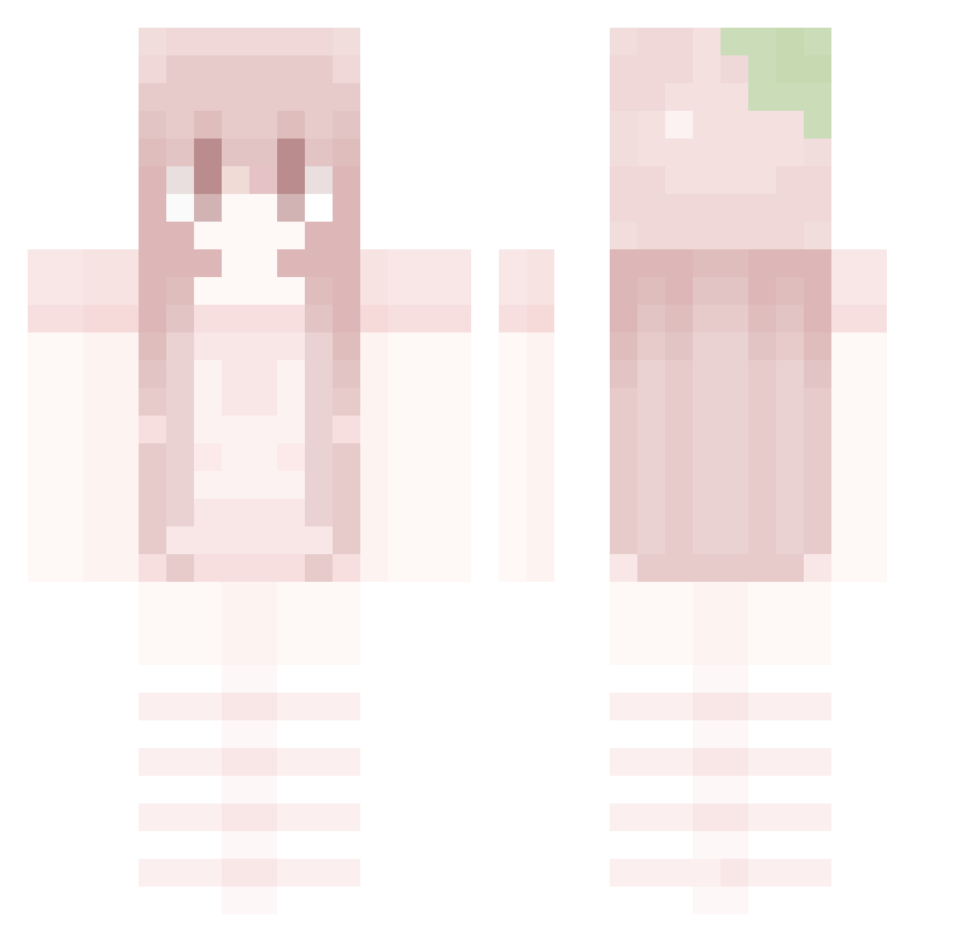 dochisisters Minecraft skin, front and back view
