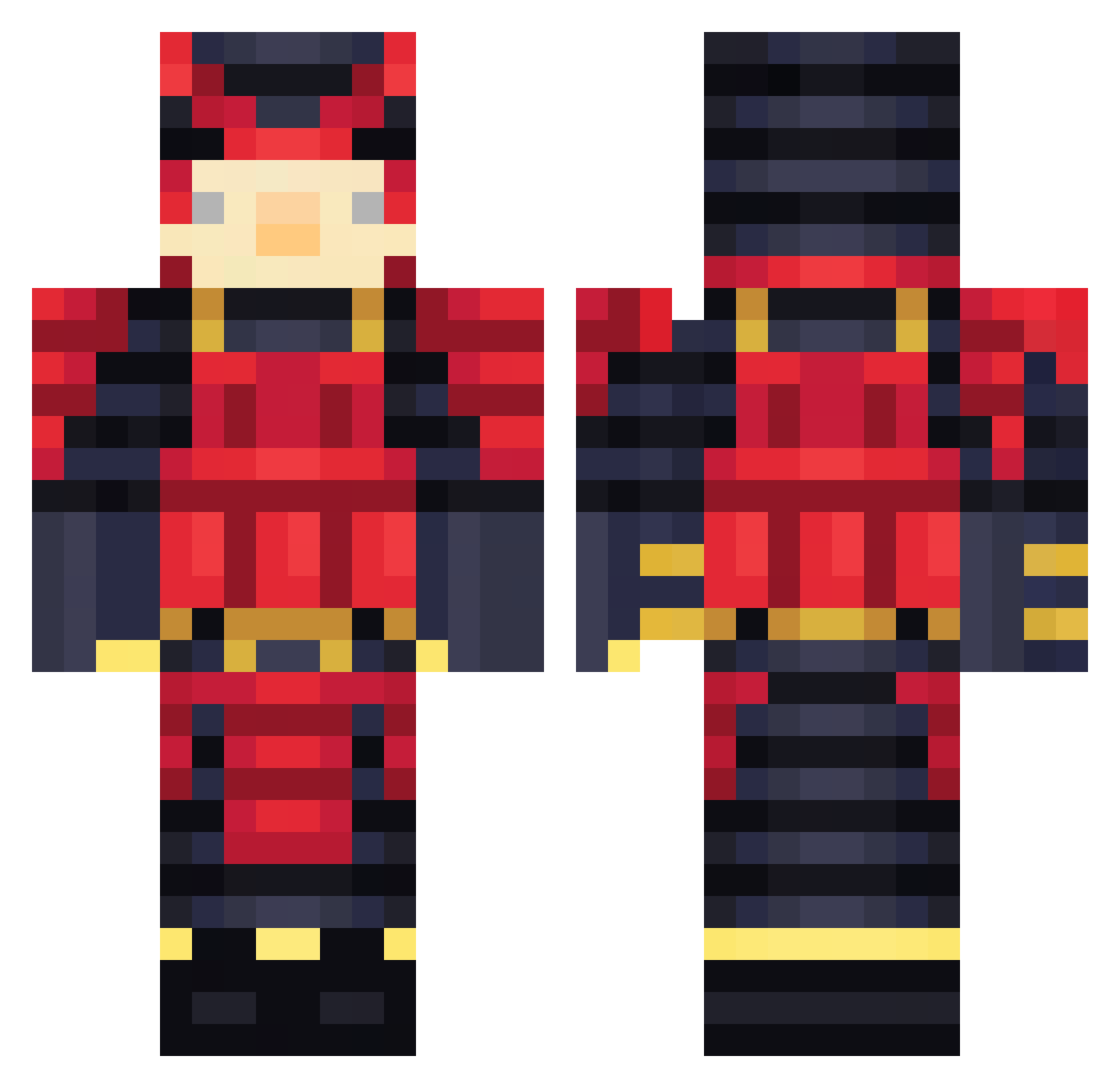 Fizd Minecraft skin, front and back view