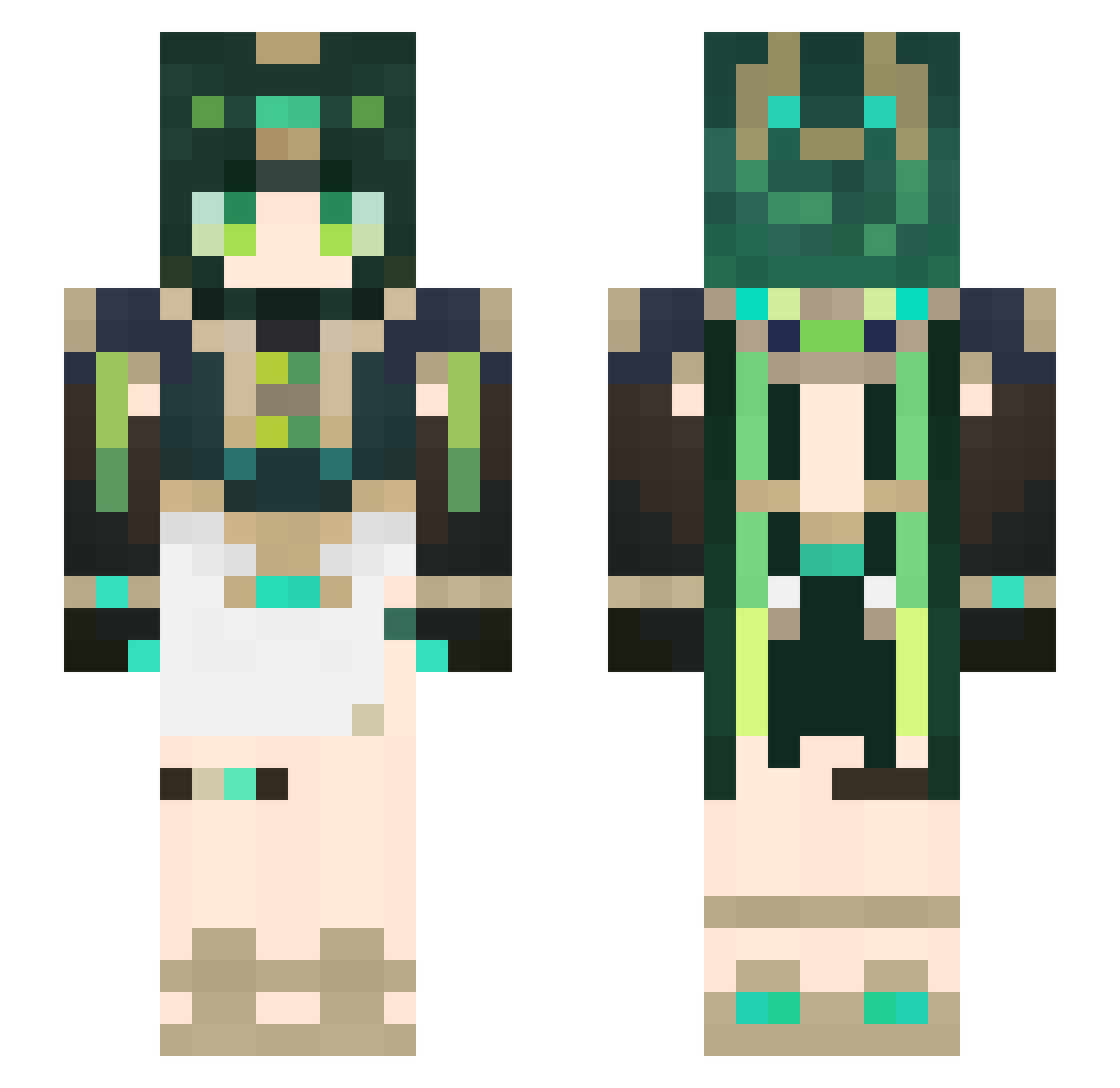 syukream Minecraft skin, front and back view