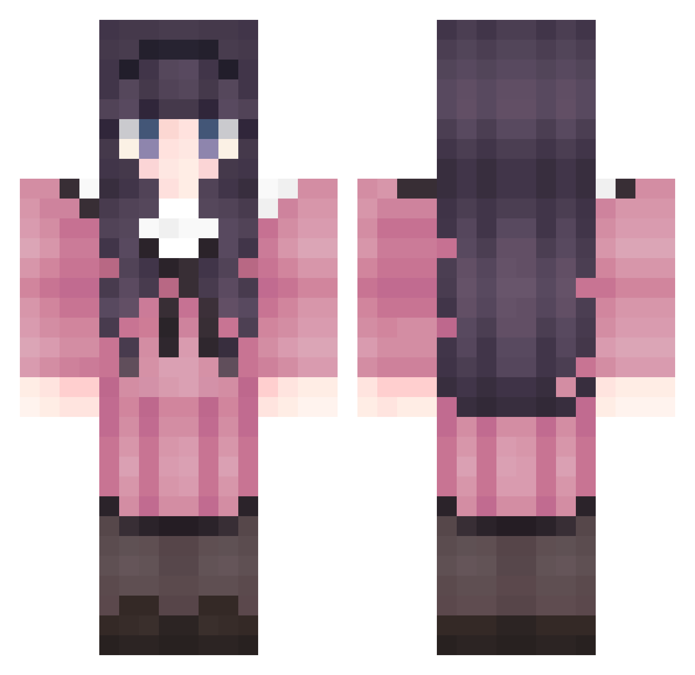 TC_Vicky Minecraft skin, front and back view