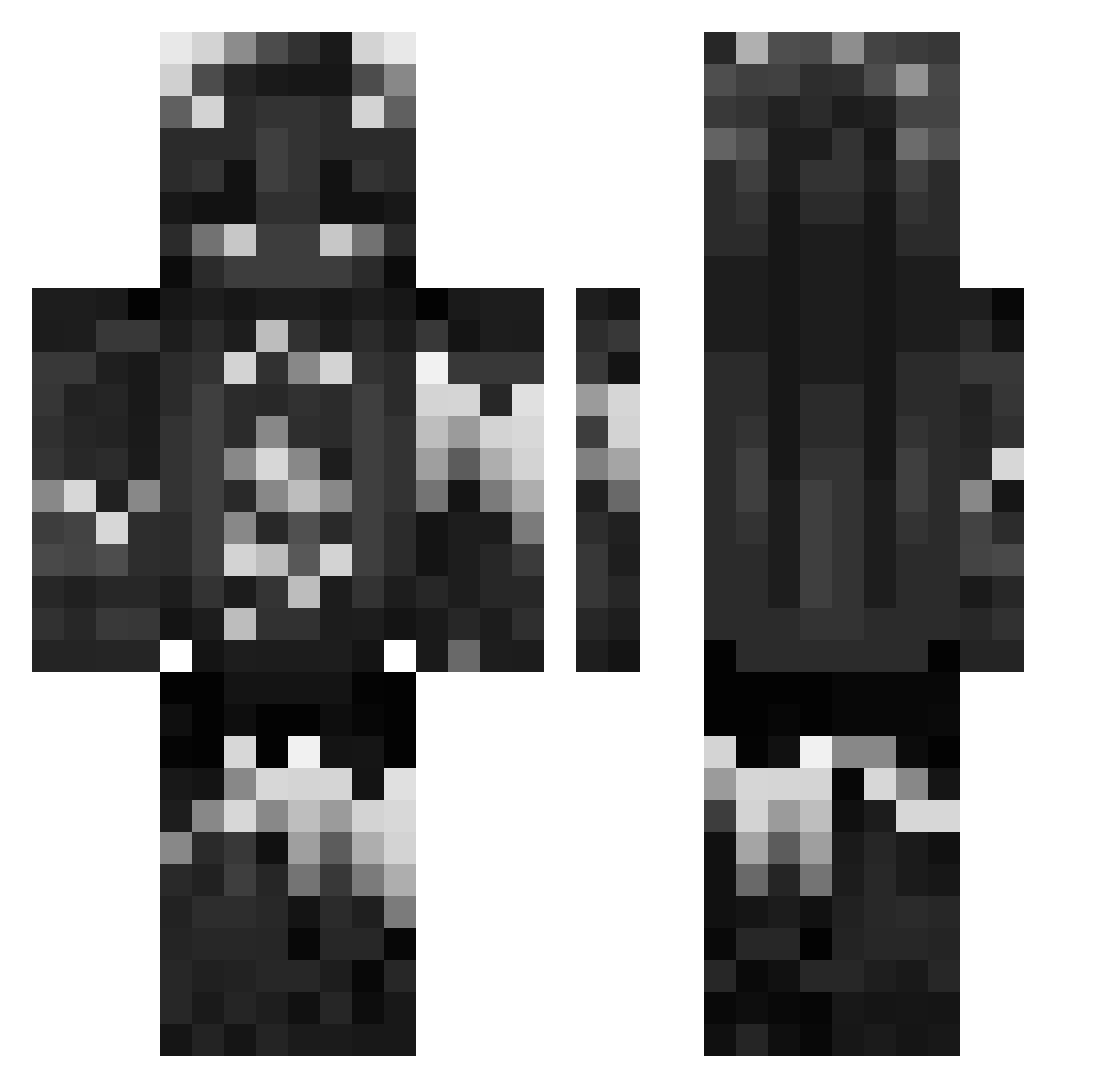 Osh4 Minecraft skin, front and back view