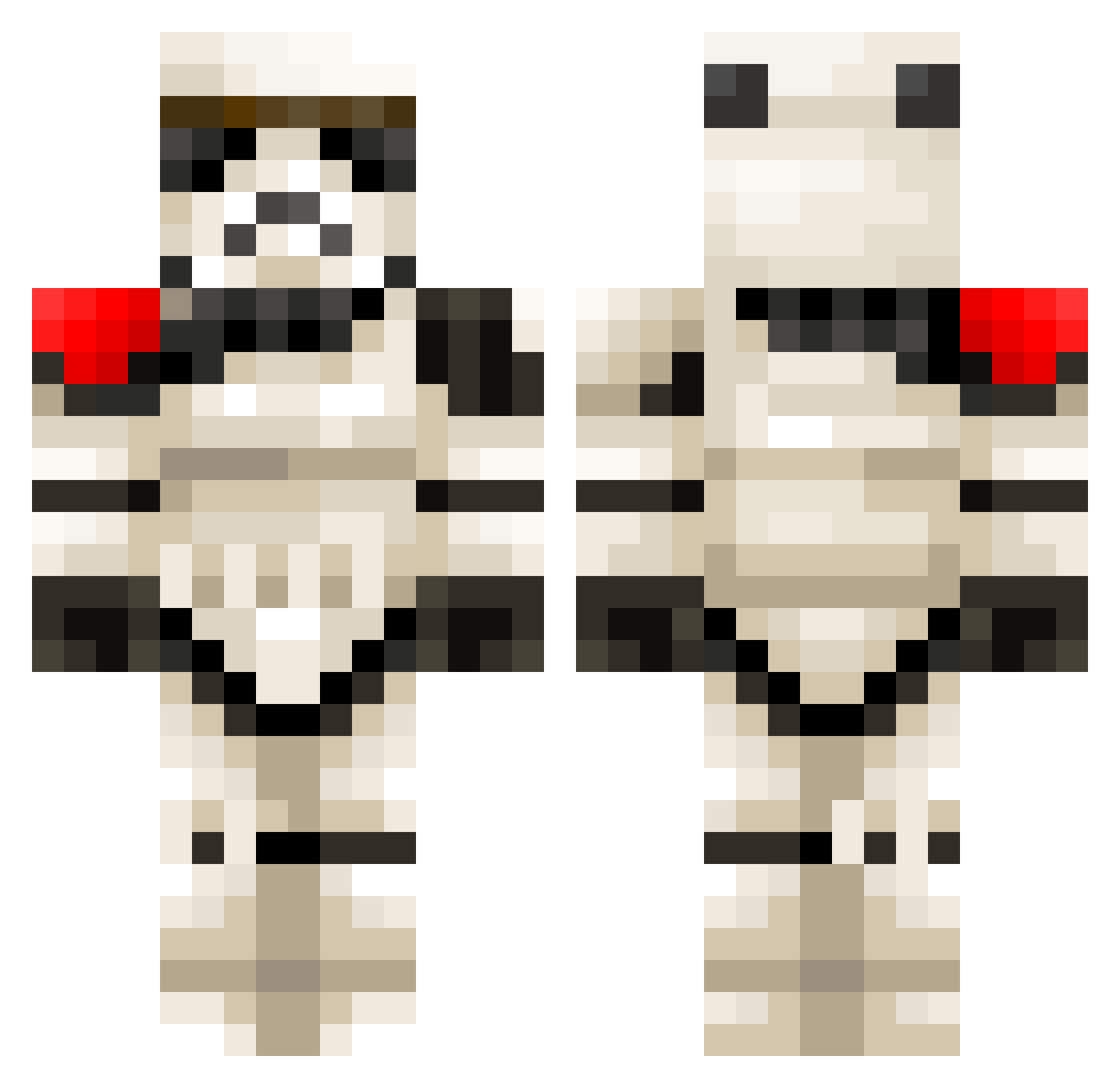 Stormtrooper2110 Minecraft skin, front and back view