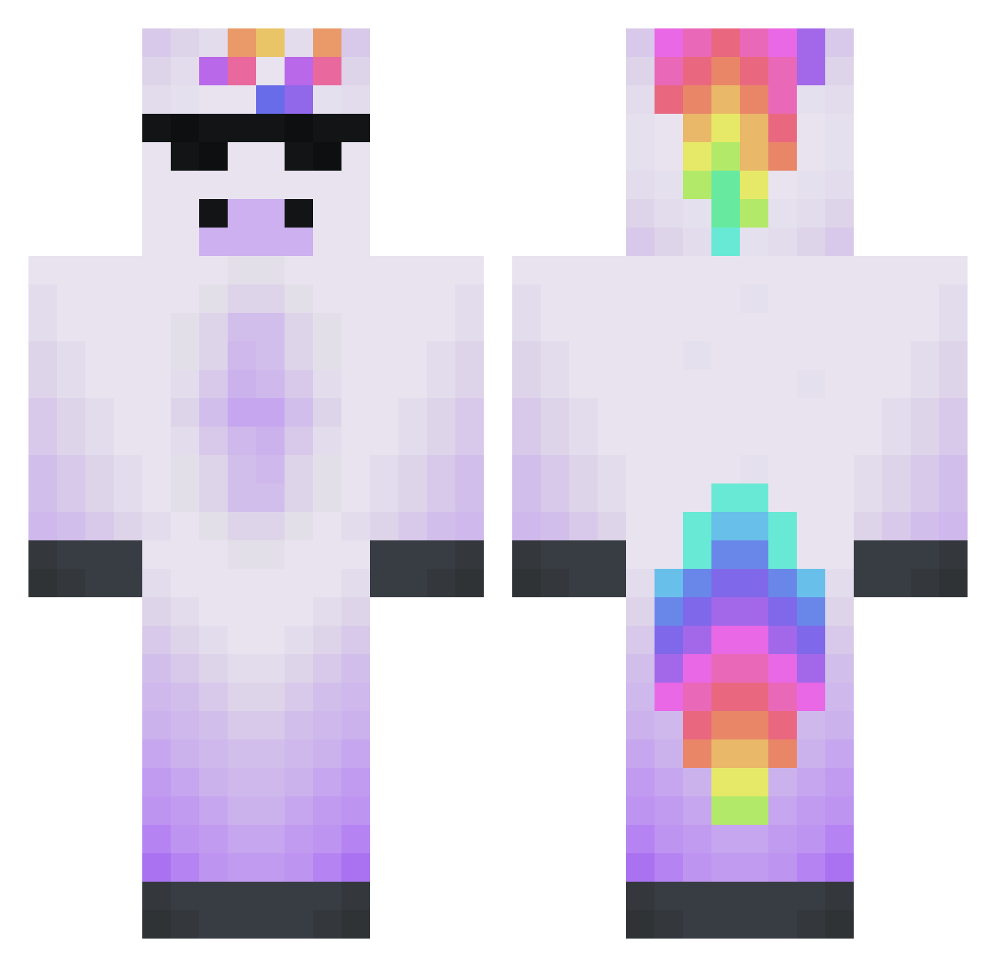 wedwannn Minecraft skin, front and back view