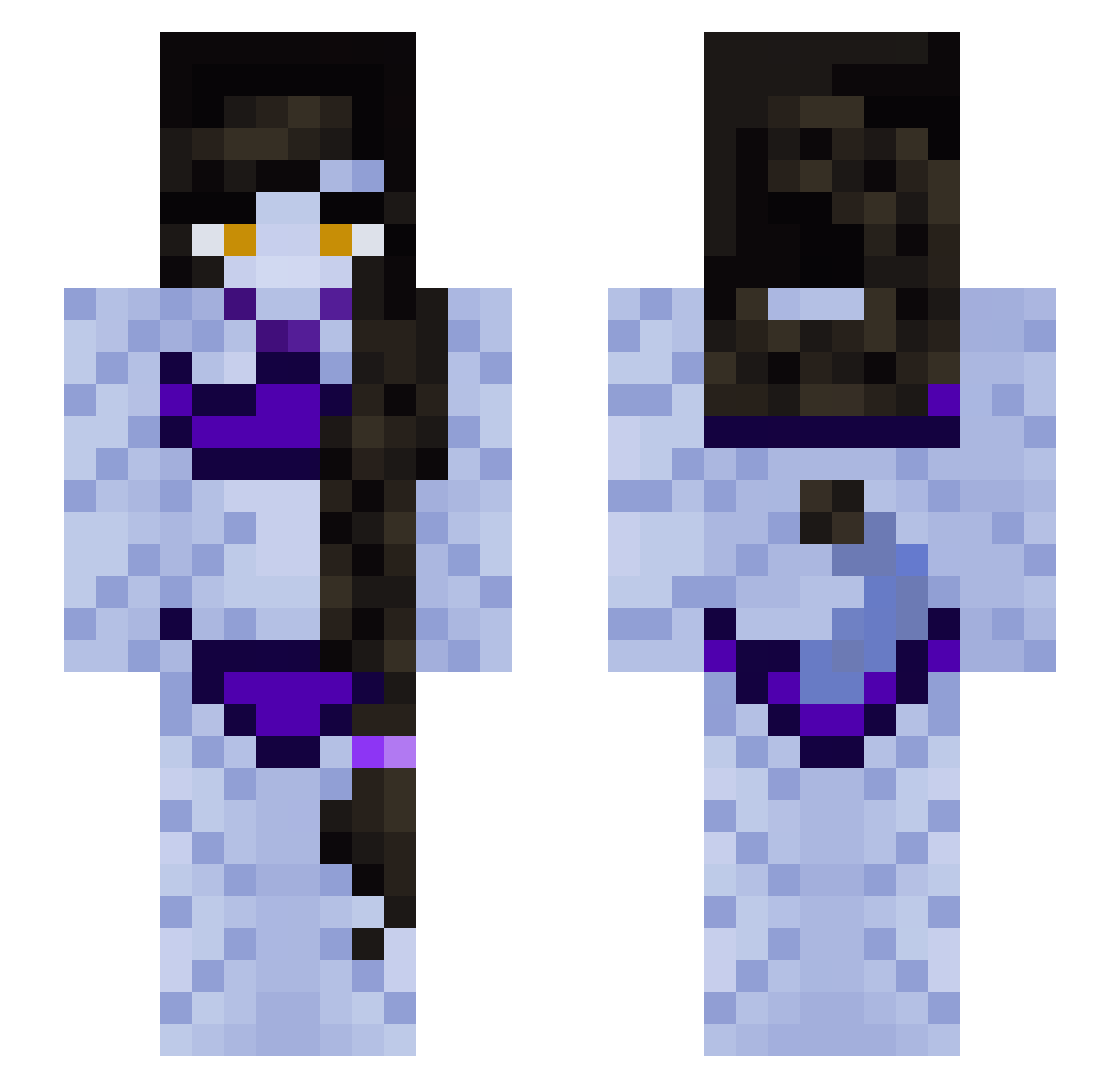 Whiterangr1127 Minecraft skin, front and back view