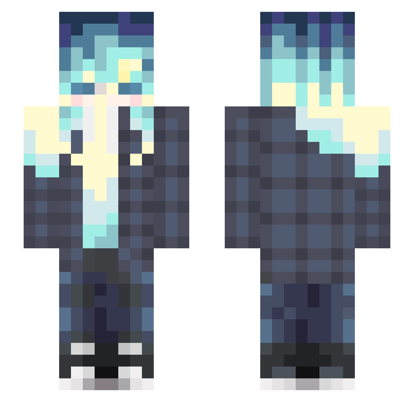 Tokito_Muichirou Minecraft skin, front and back view