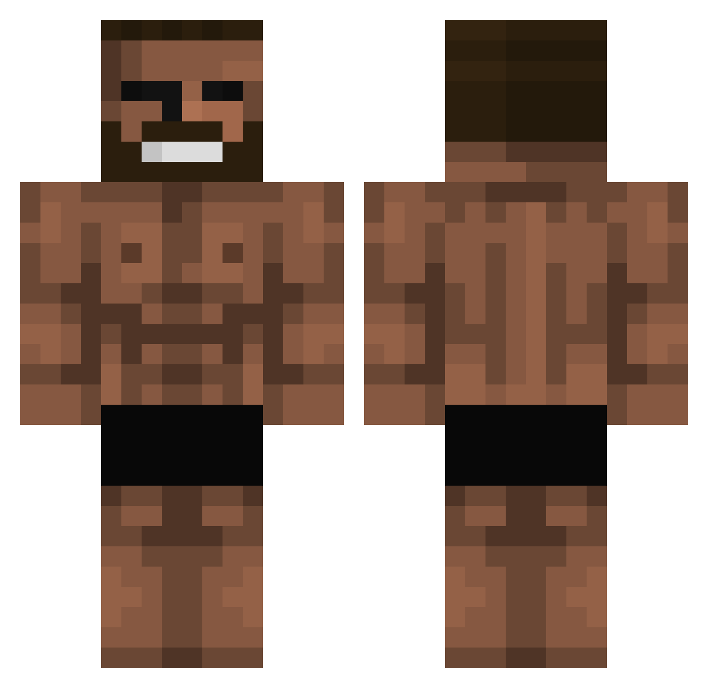 SkibidiRizzGod1 Minecraft skin, front and back view