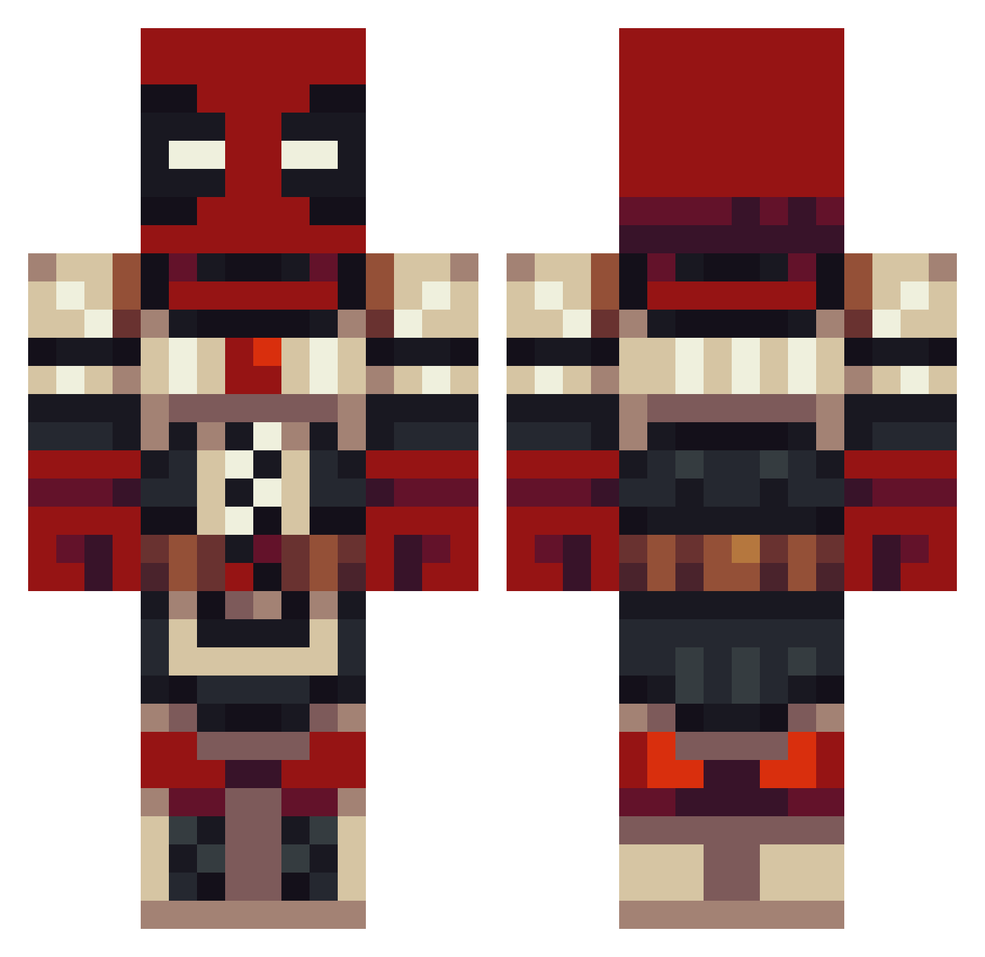 Truly Minecraft skin, front and back view