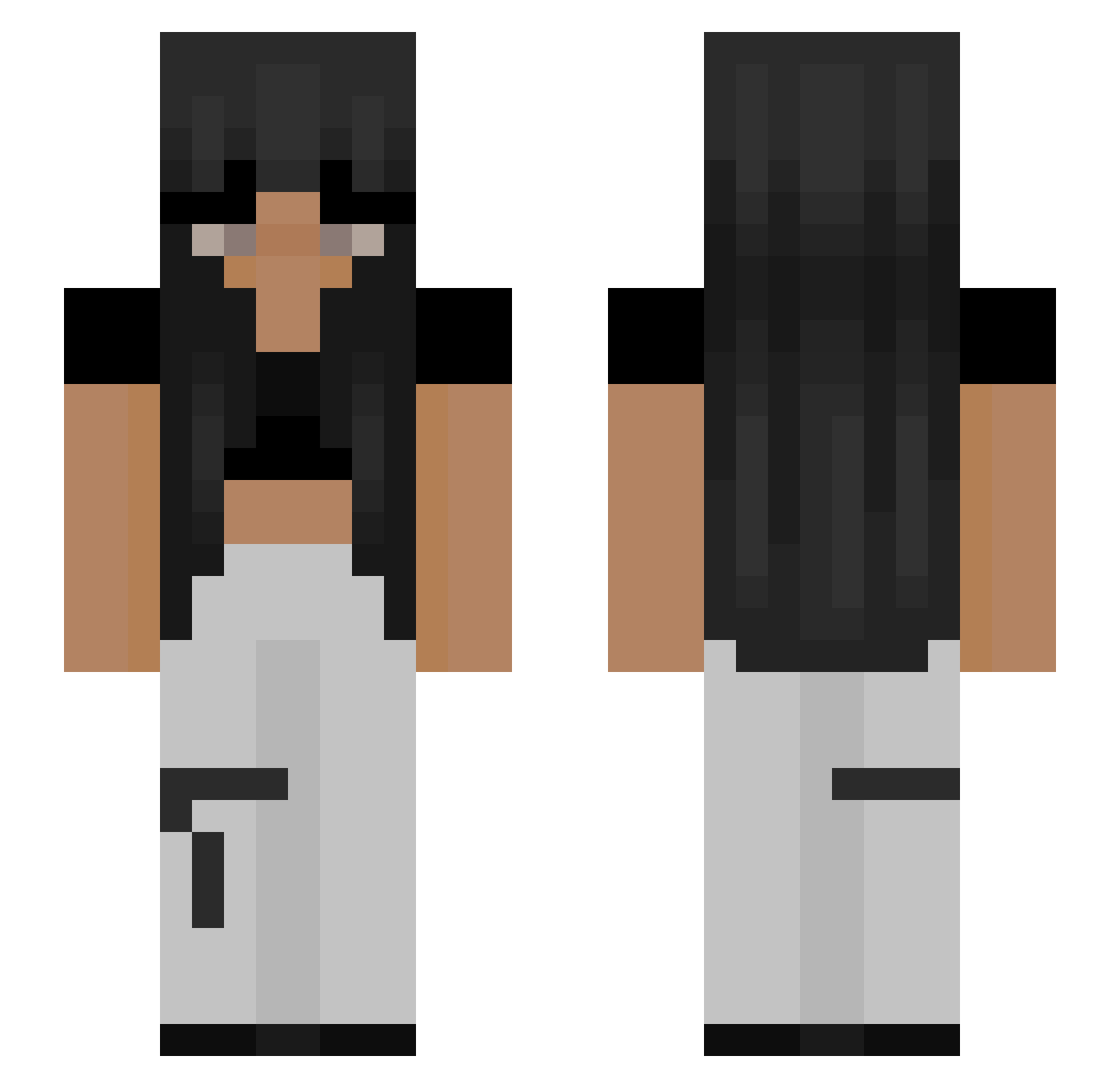 futureds Minecraft skin, front and back view