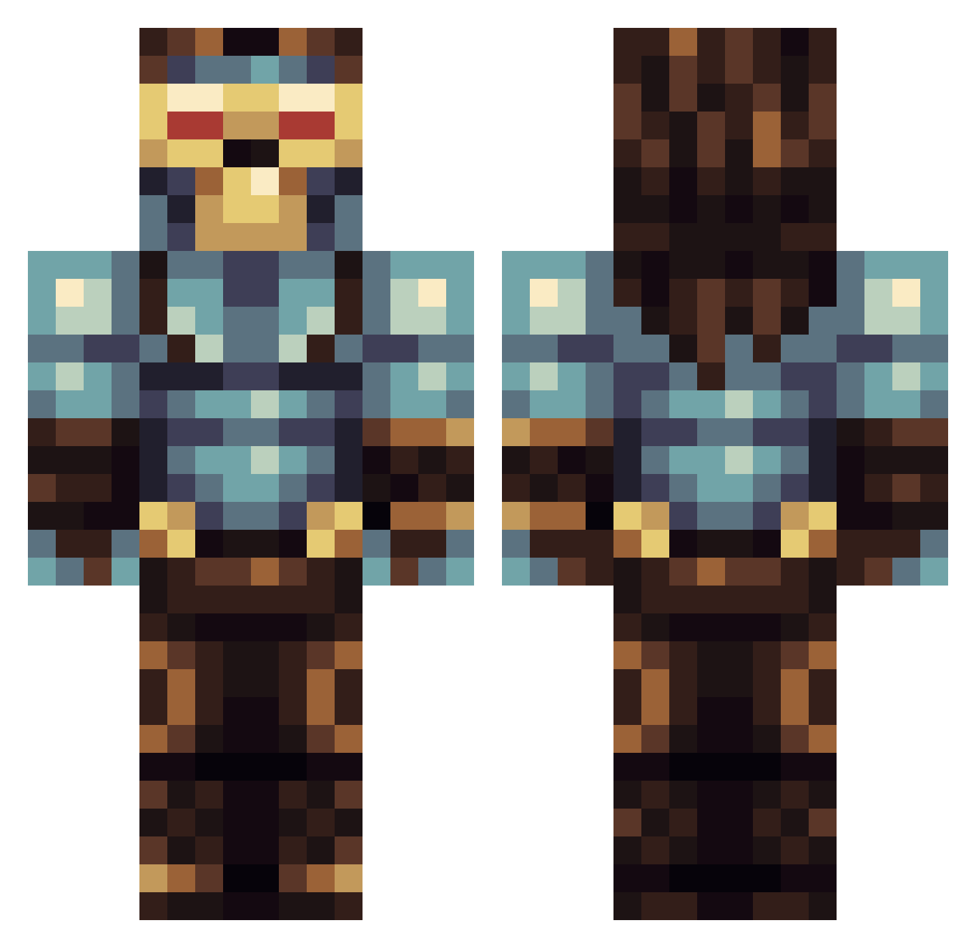 Eztli Minecraft skin, front and back view