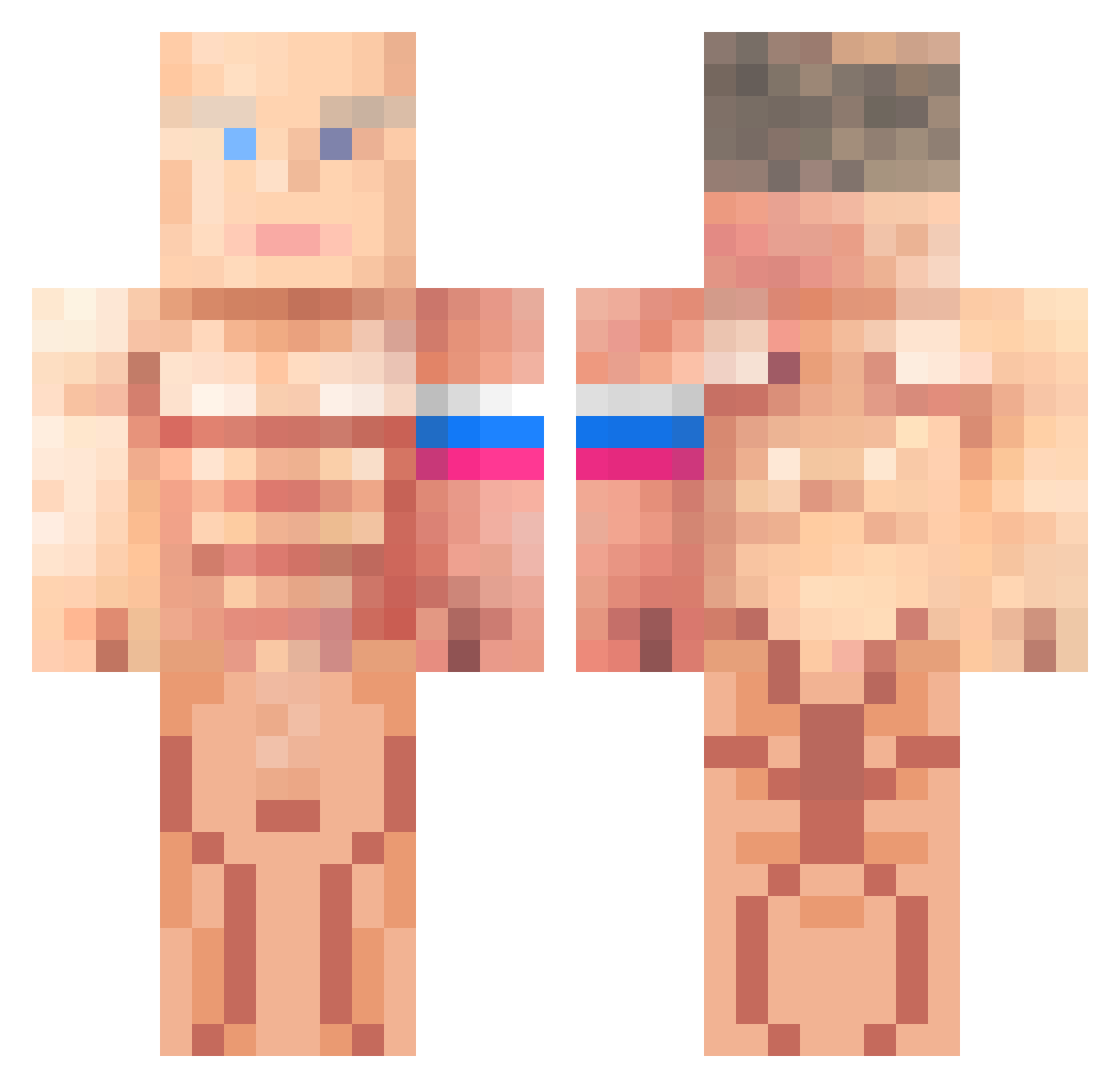 Cookiedough359 Minecraft skin, front and back view