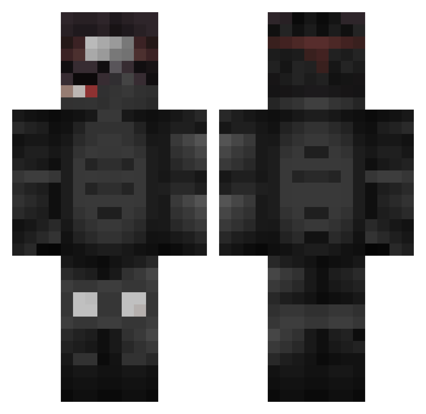 Salzufer Minecraft skin, front and back view