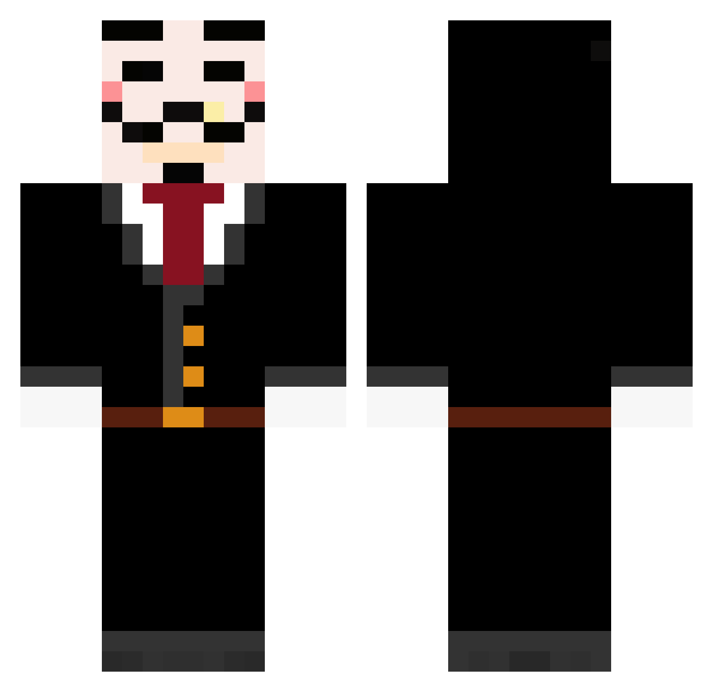 fantastico Minecraft skin, front and back view