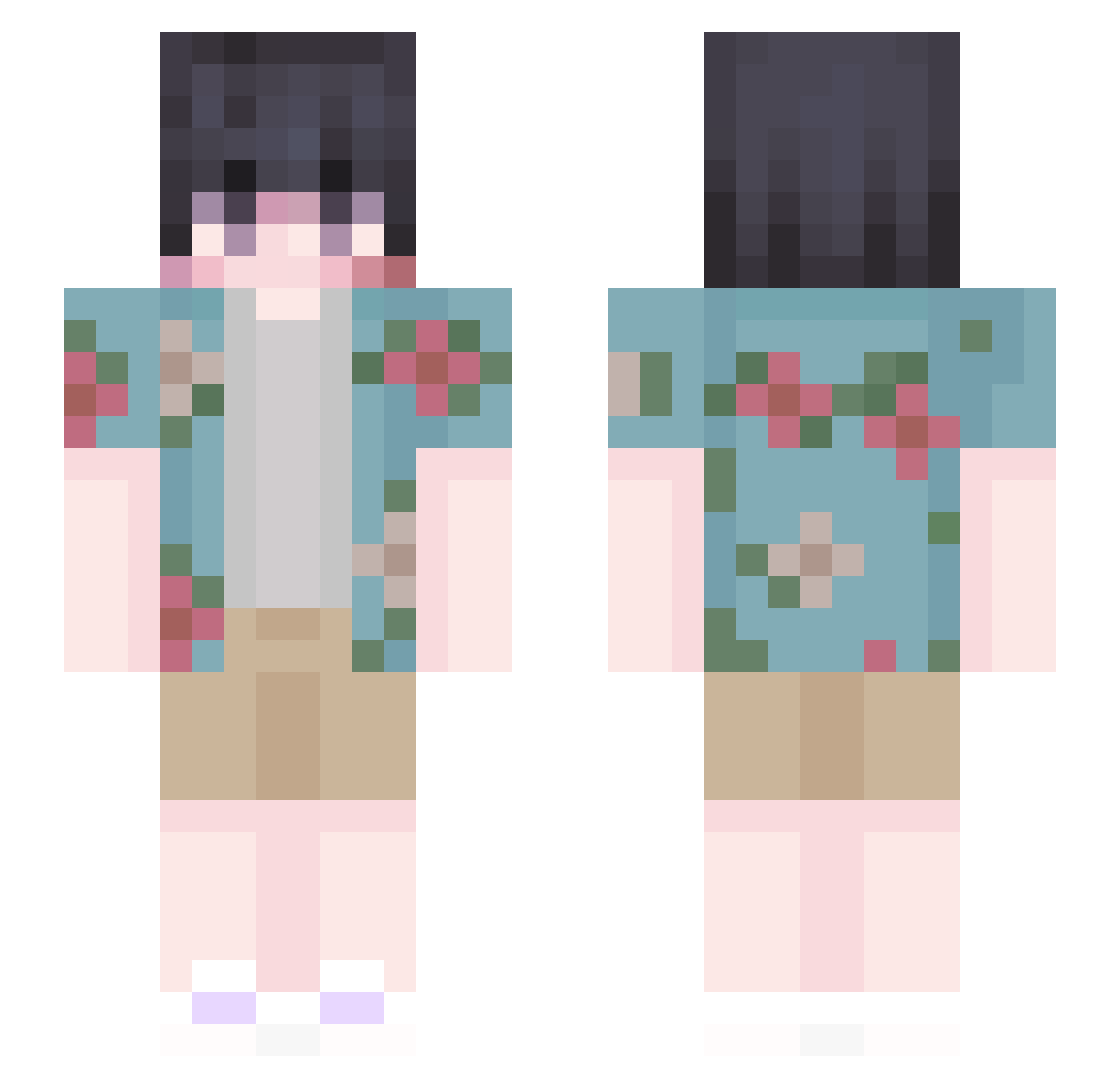 s51Q Minecraft skin, front and back view